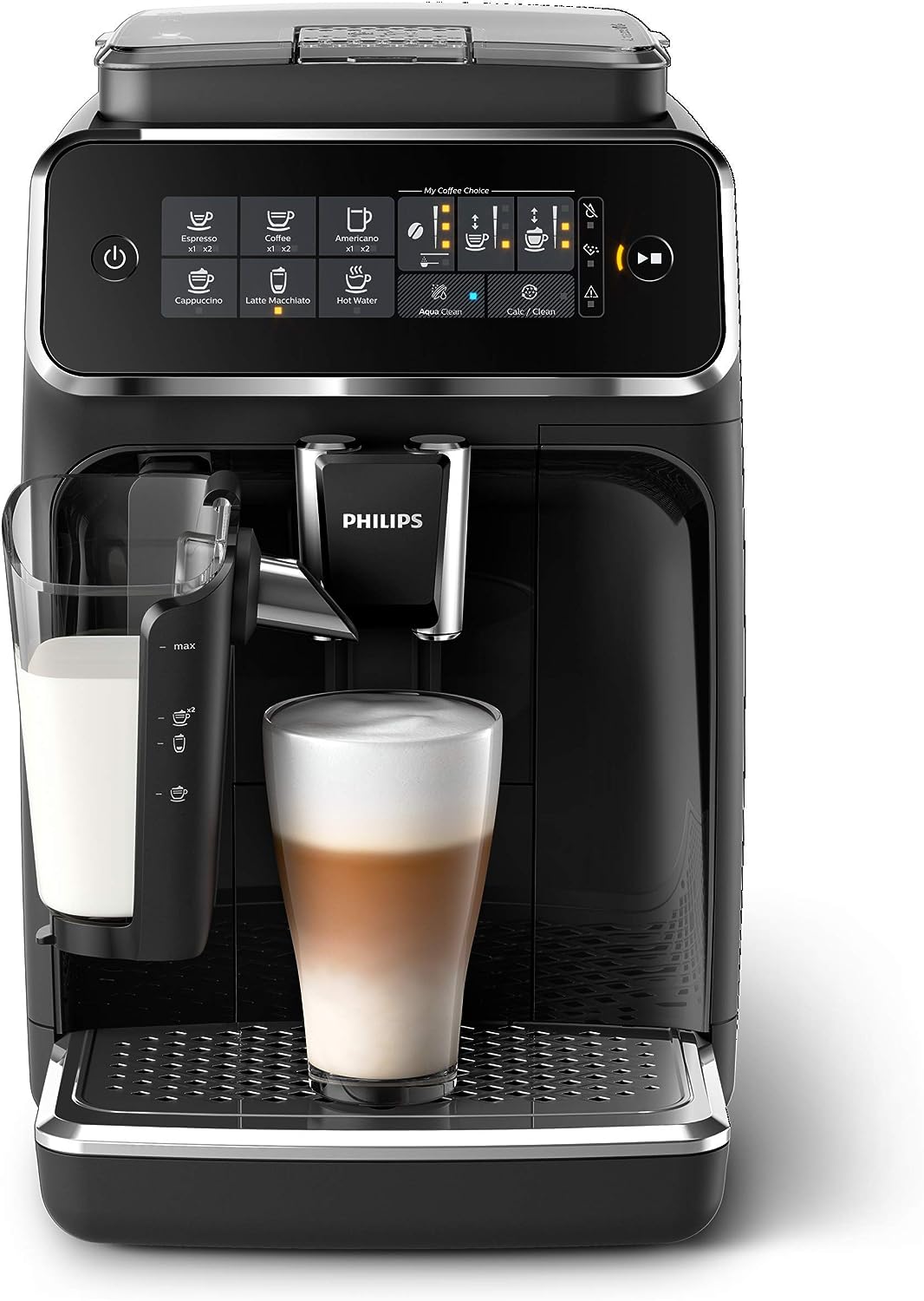 Philips 3200 Series Fully Automatic Espresso Machine with LatteGo, Black (Renewed)