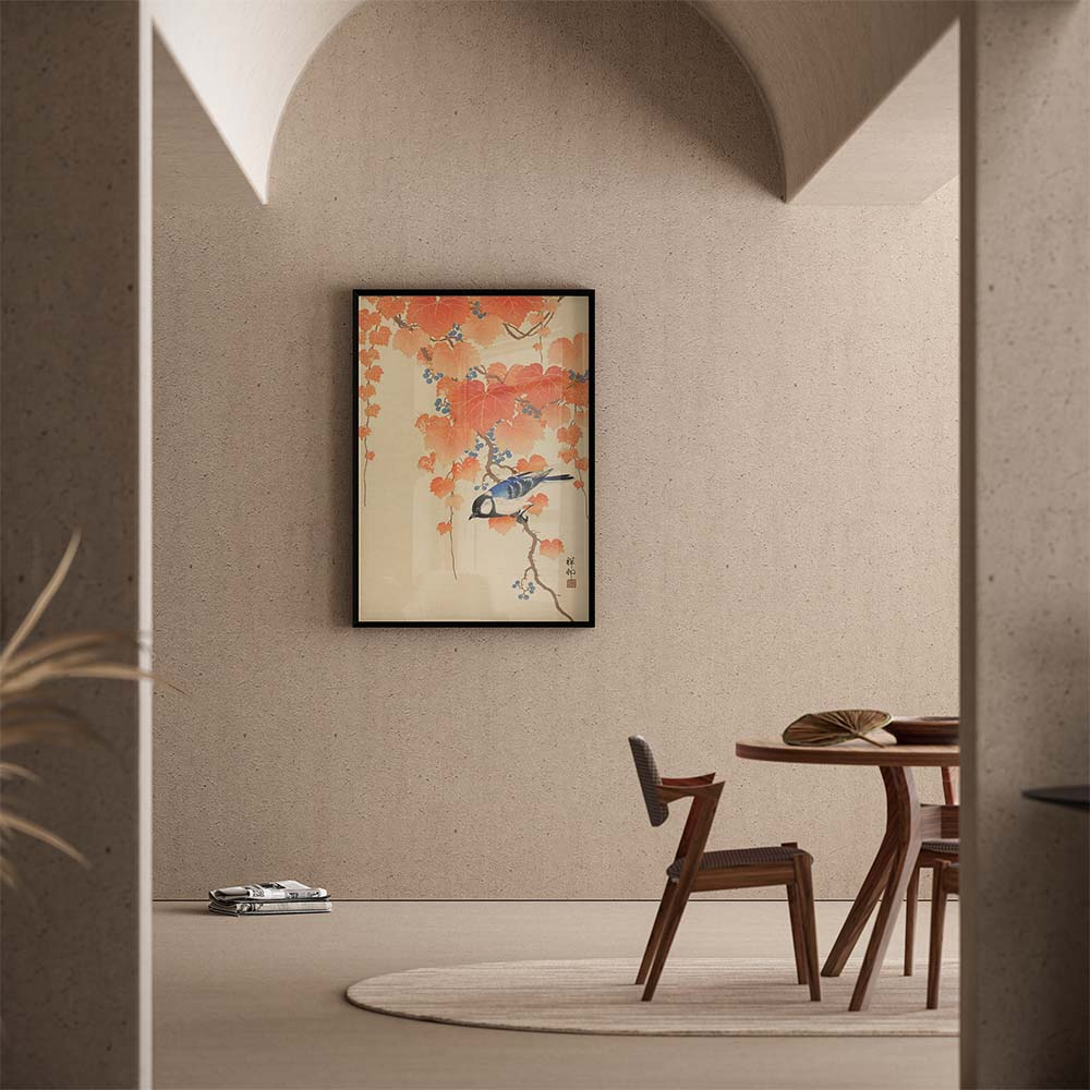 Poster Ohara Koson - Great Tit on Branch 70x100 cm