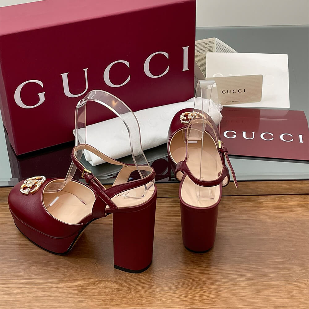 GUCCI Women s platform pump with crystal Double G - Top Club