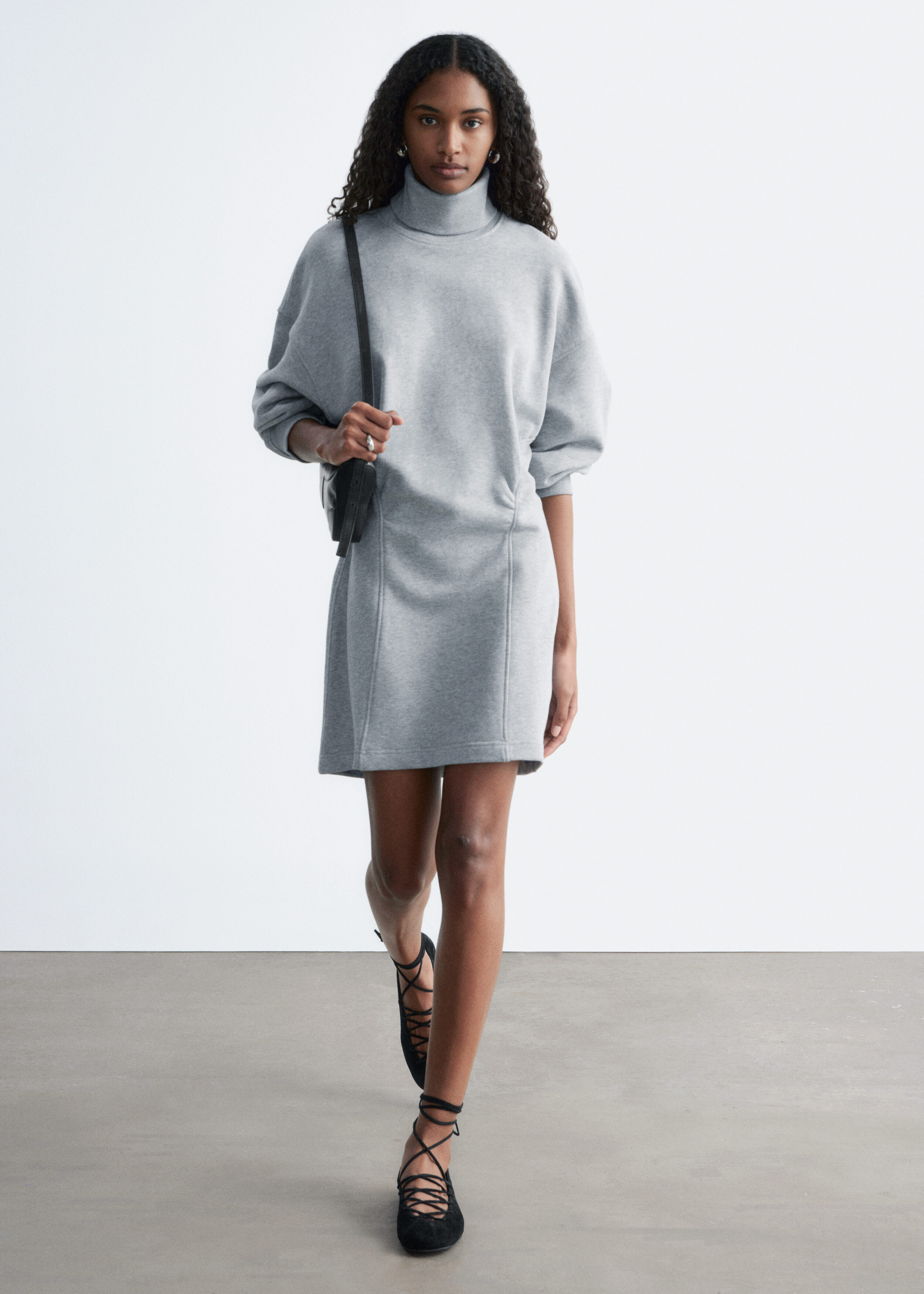 & Other Stories TURTLENECK JERSEY MINI DRESS