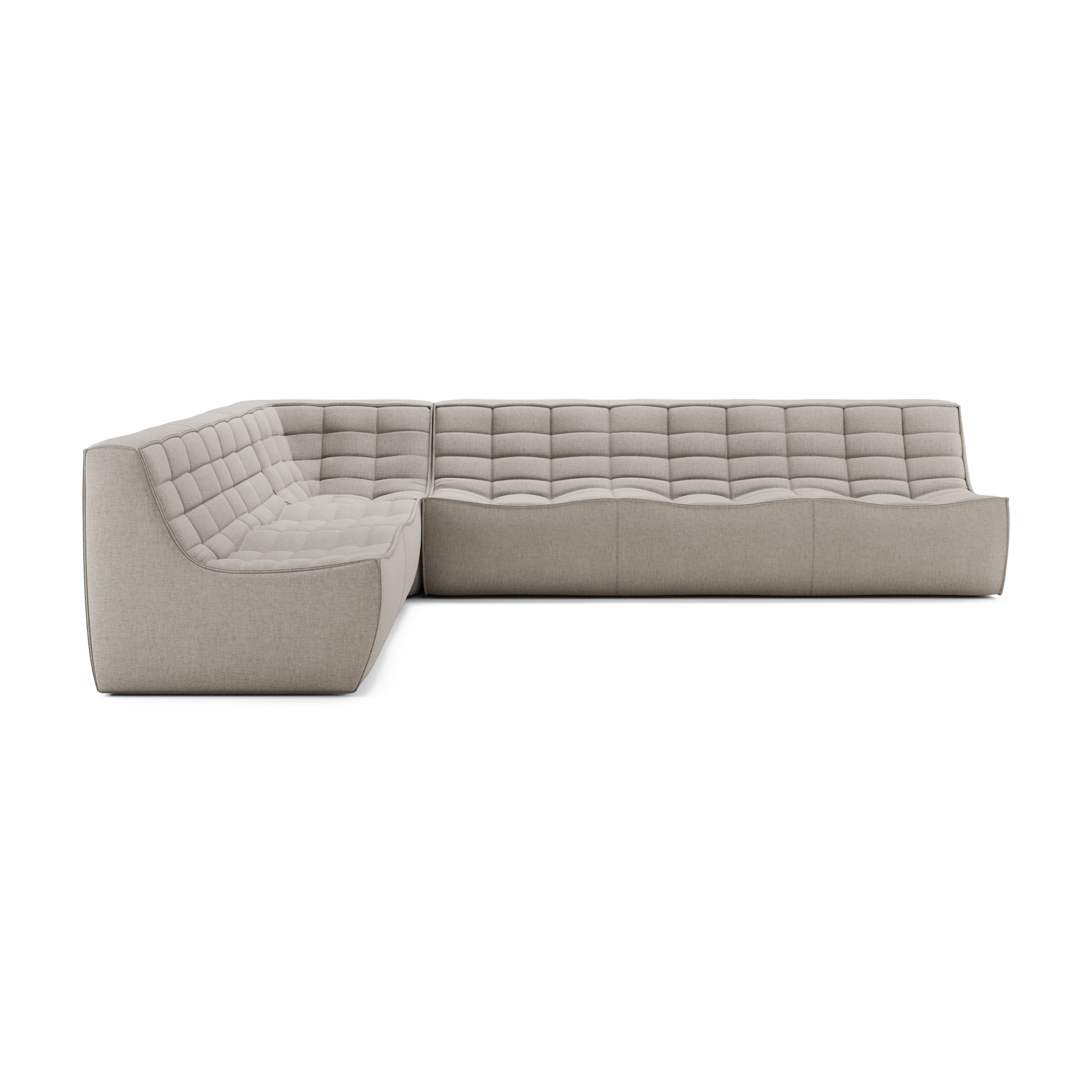 Modulaire bank N701 ecru set 2+3 seat, 90° rechte hoek