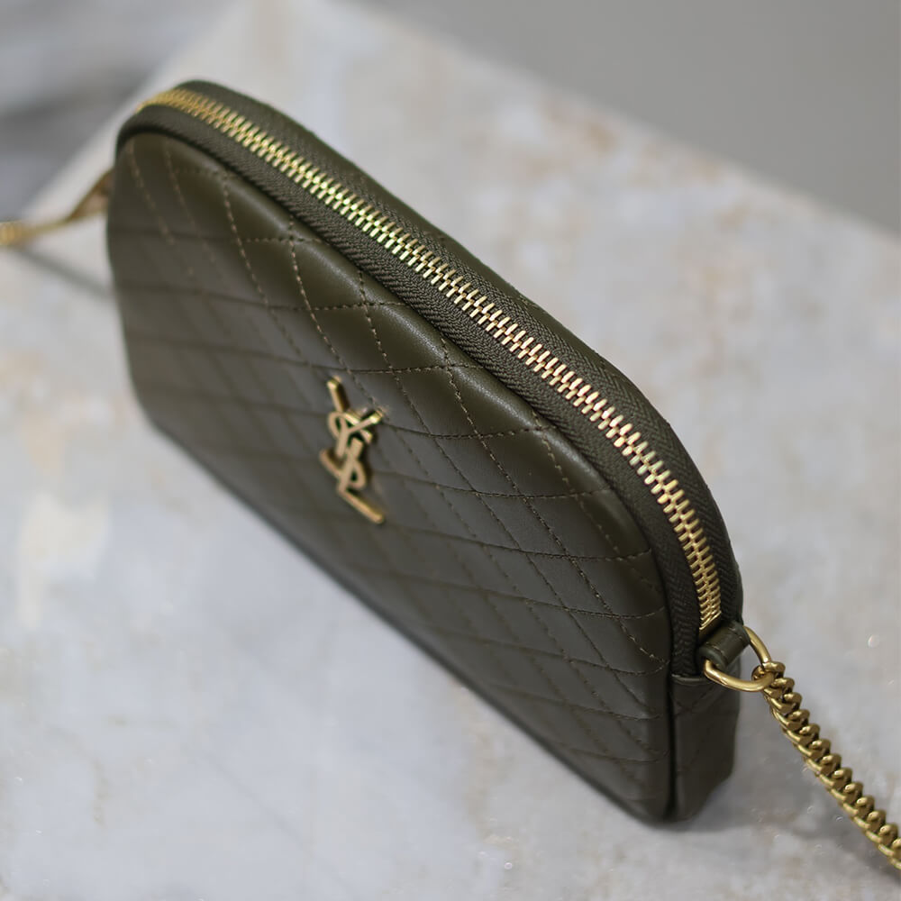YSL Gaby zipped pouch in quilted lambskin - Top Club