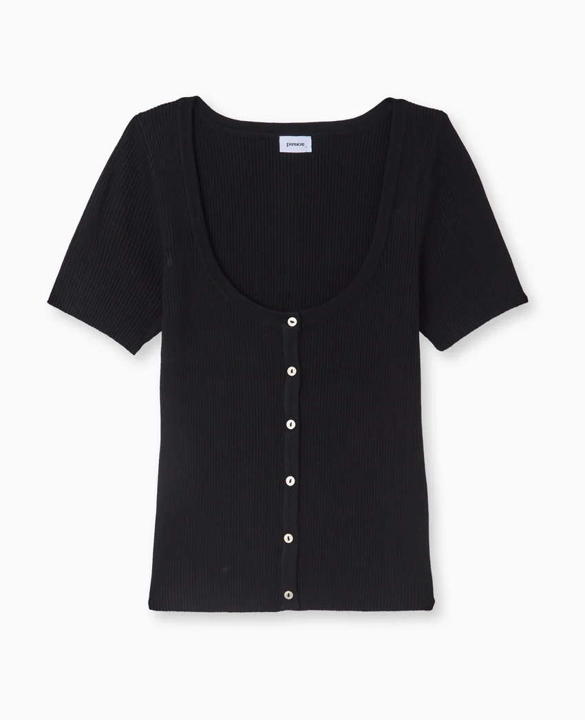 Pimkie T-shirt boutonné en maille côtelée