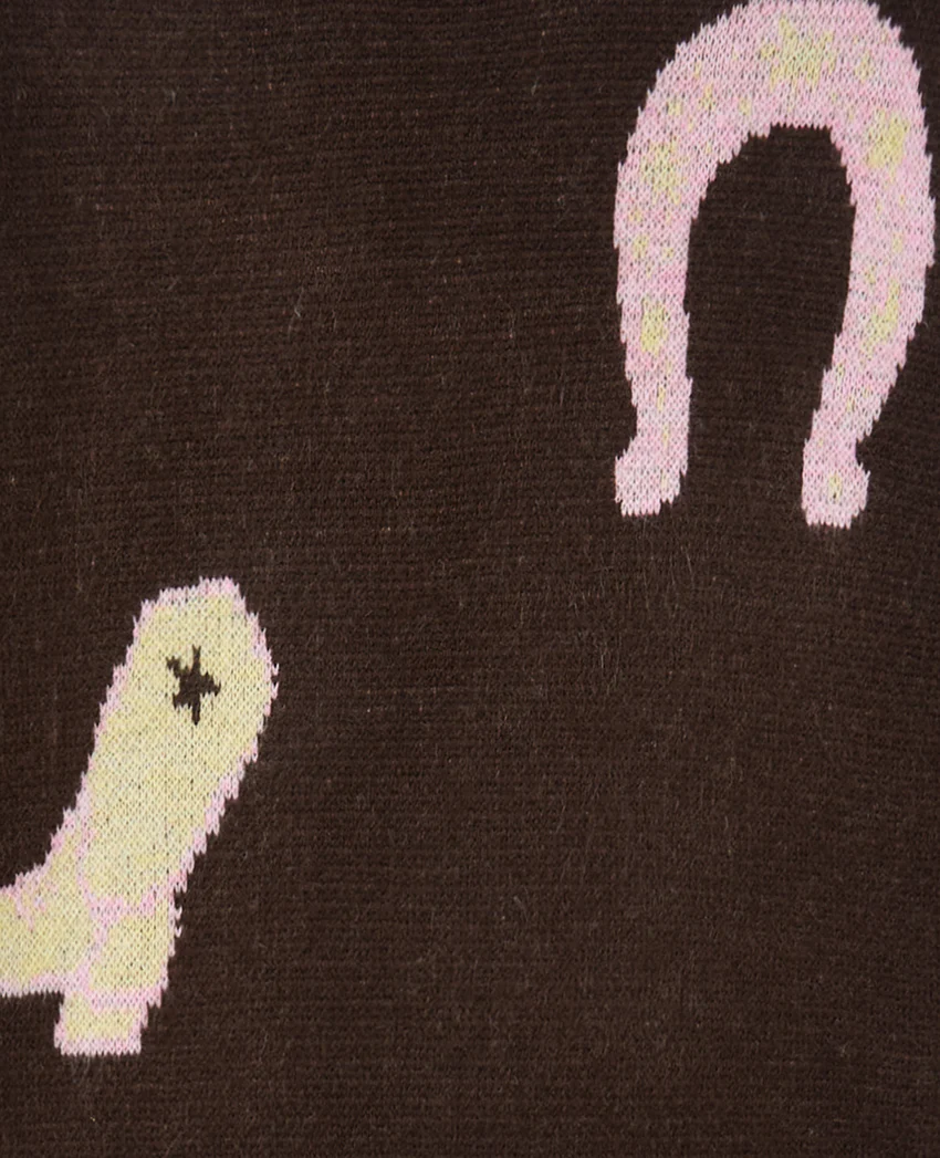 Pimkie Pull col rond avec motifs fer à cheval, santiag, cheval