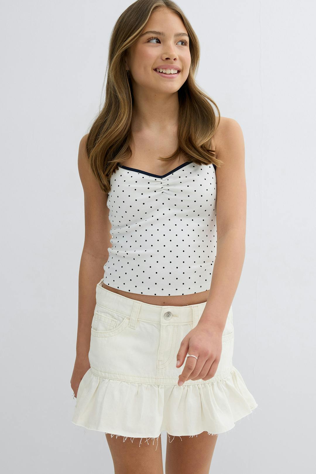 Gina Tricot y jeanova frill denim skirt