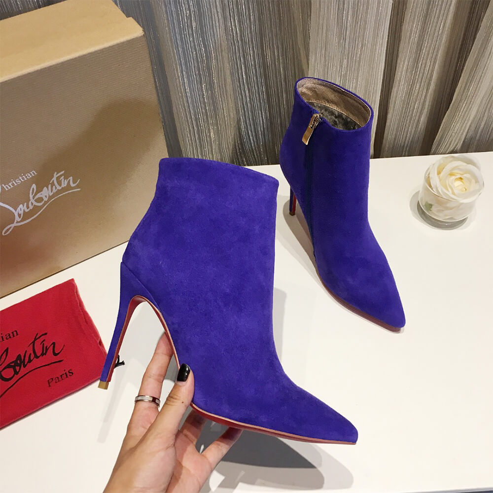 Christian Louboutin Suede Ankle Boots - Top Club