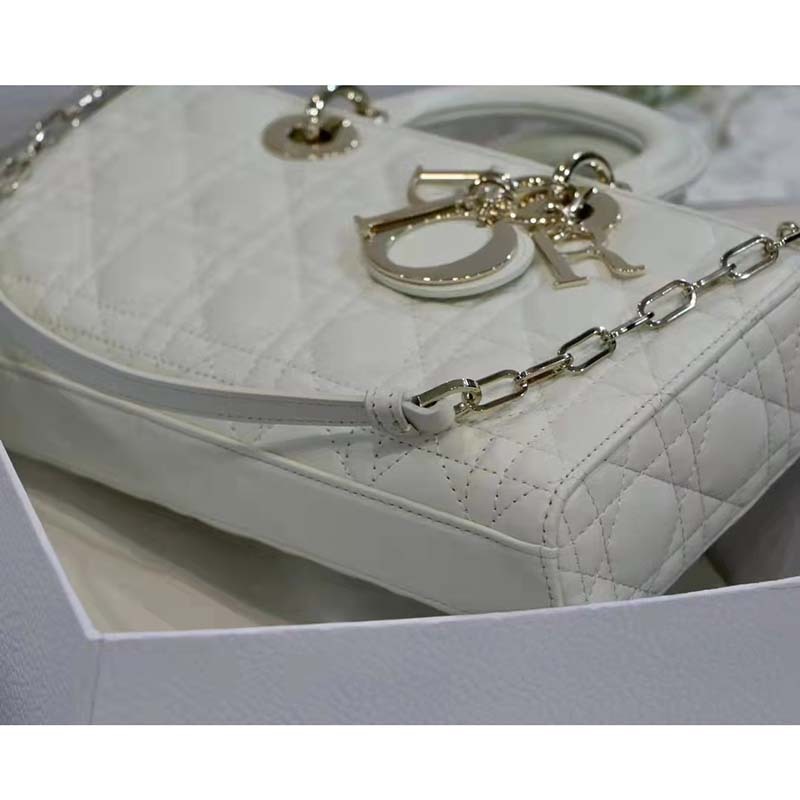 CD Women CD Lady D-Joy Bag Latte Cannage Lambskin - Top Club