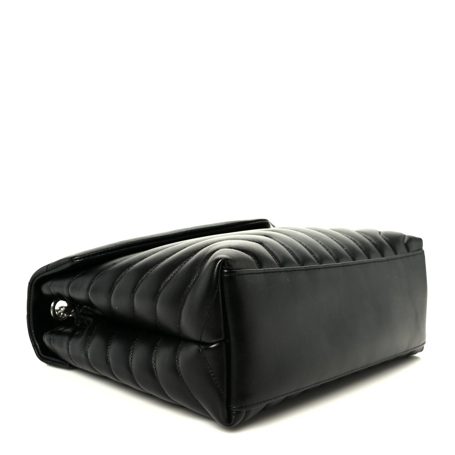 Calfskin Y Quilted Monogram Medium Loulou Chain Satchel Black - Top Club