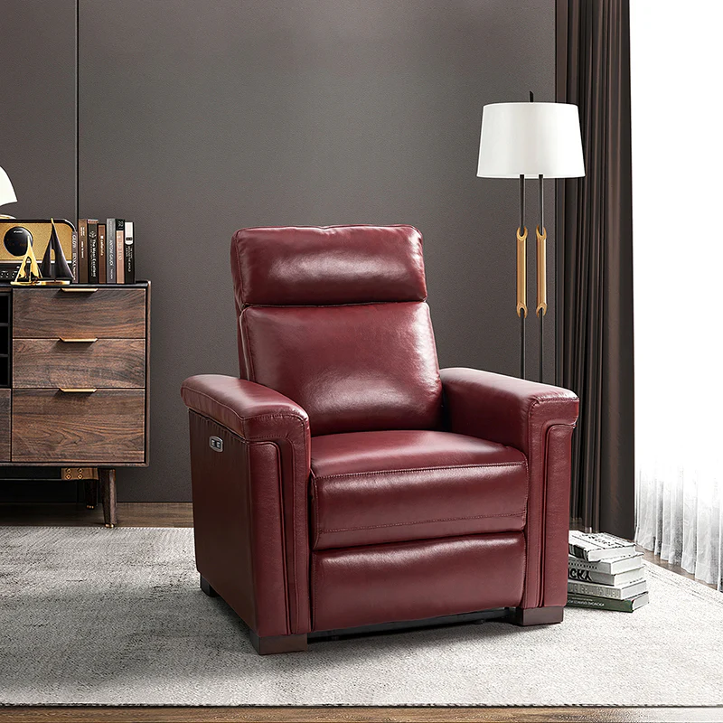 Lea 36.02" Wide Genuine Leather Power Recliner