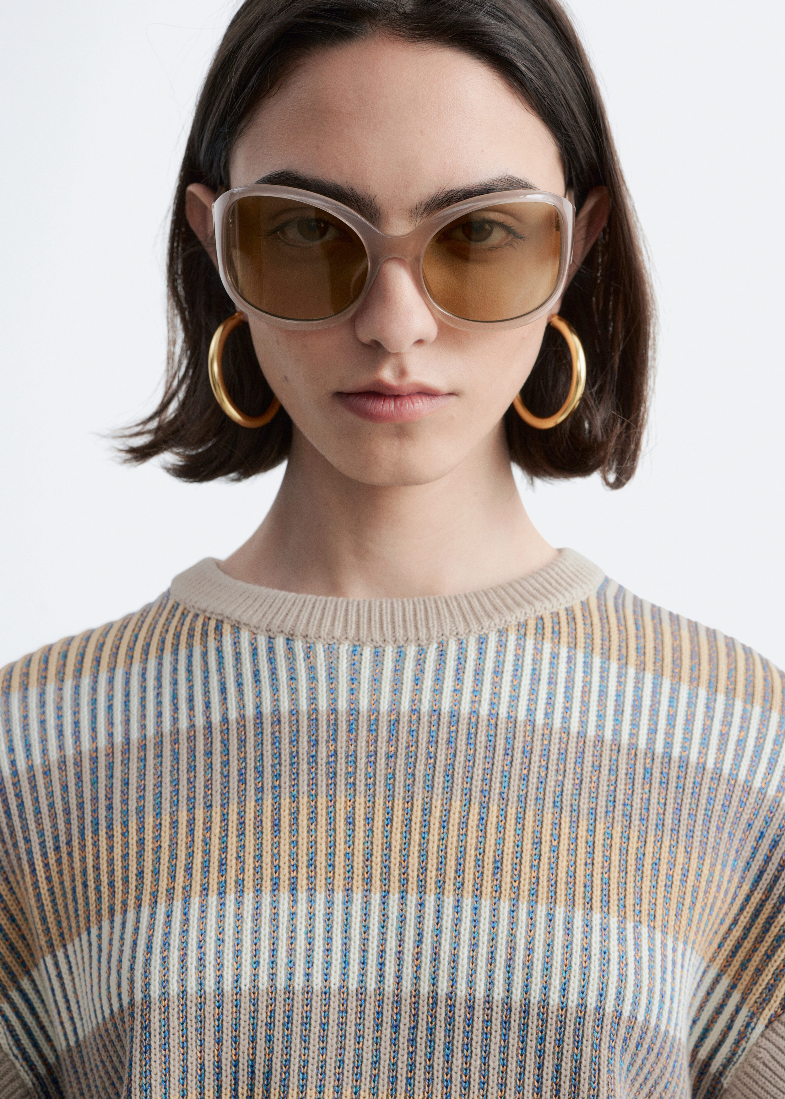 & Other Stories STRIPED PANEL KNIT JUMPER