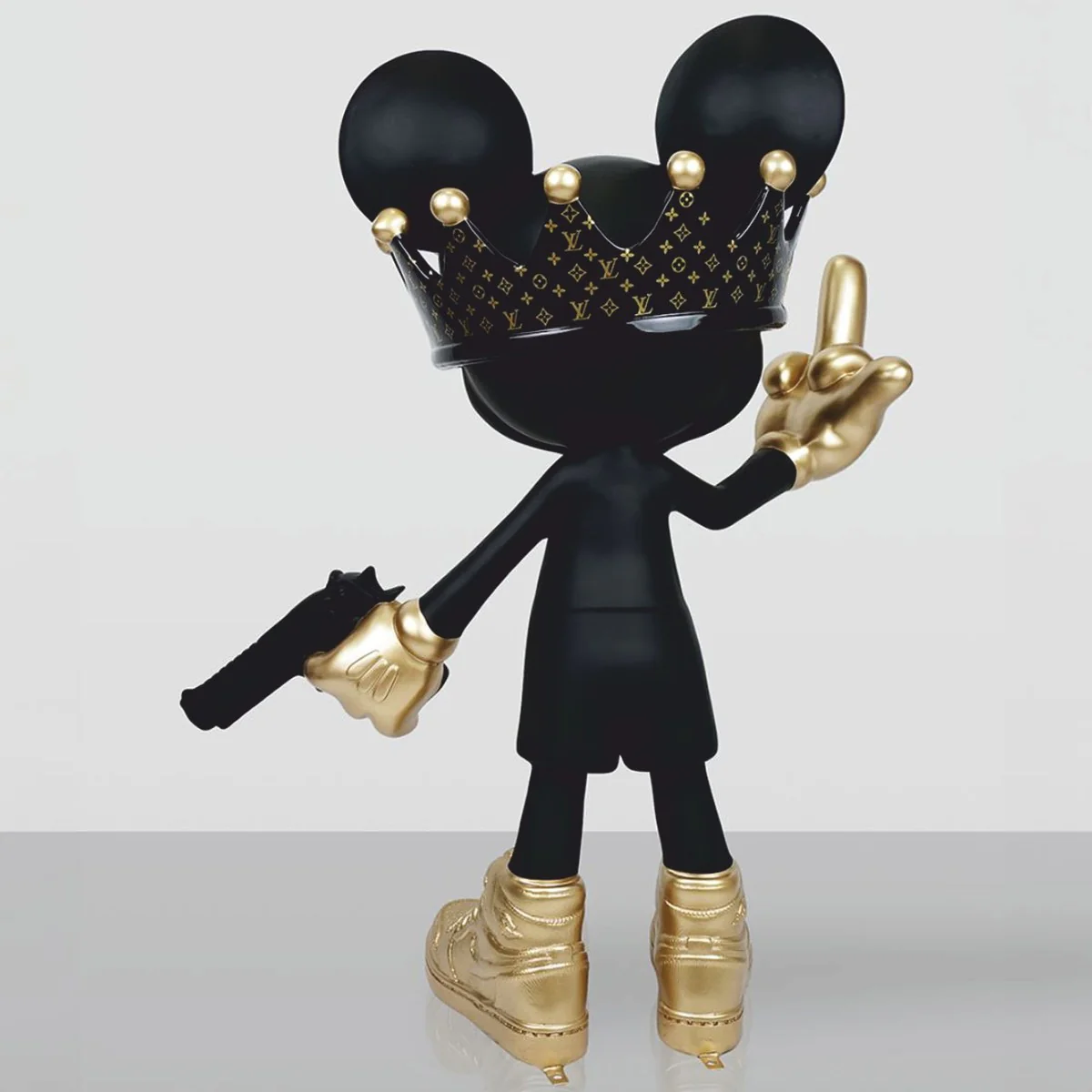 Decorative sculpture black / gold H. 120 cm - living room & garden figure