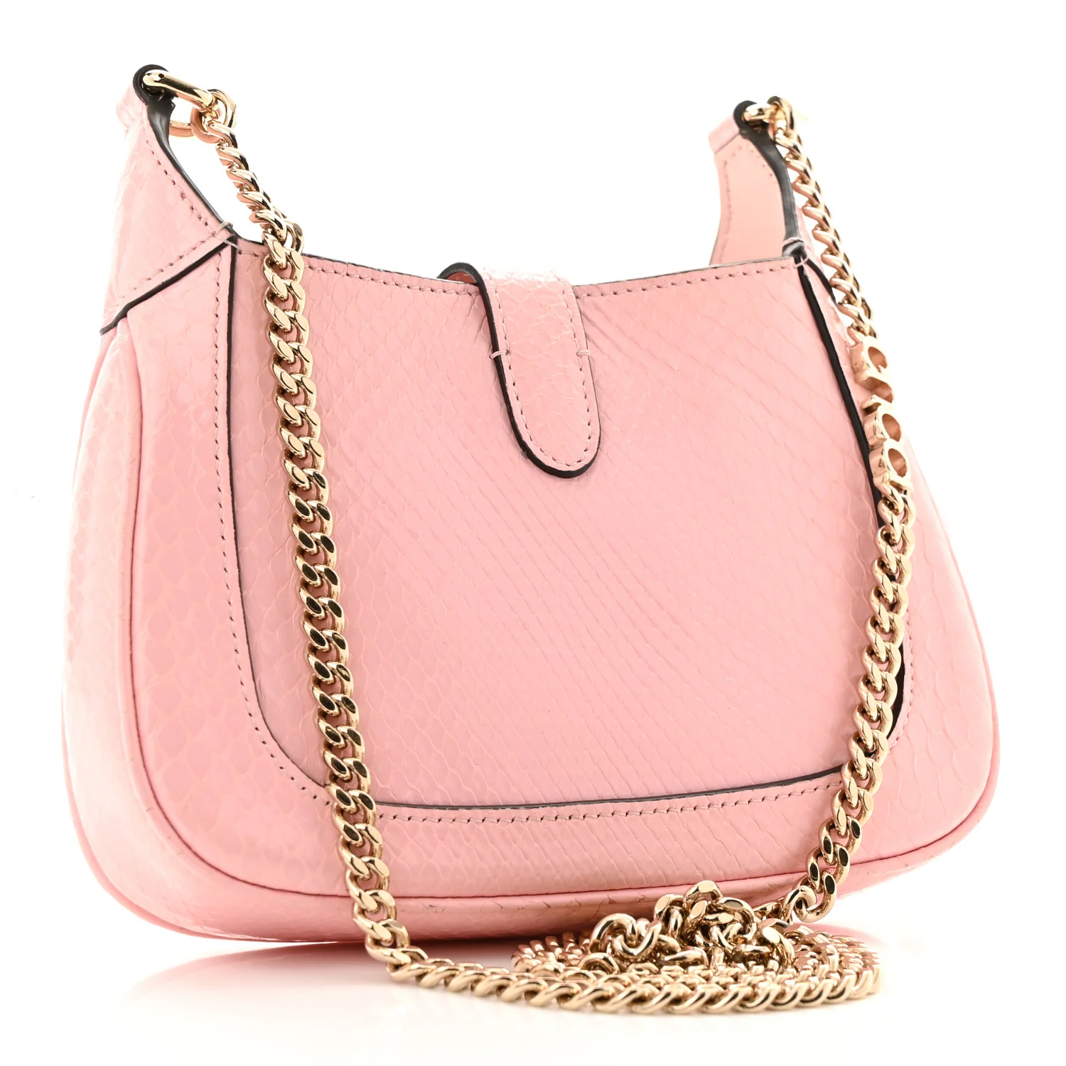 Snakeskin Mini Jackie Notte Bag Pink - Top Club