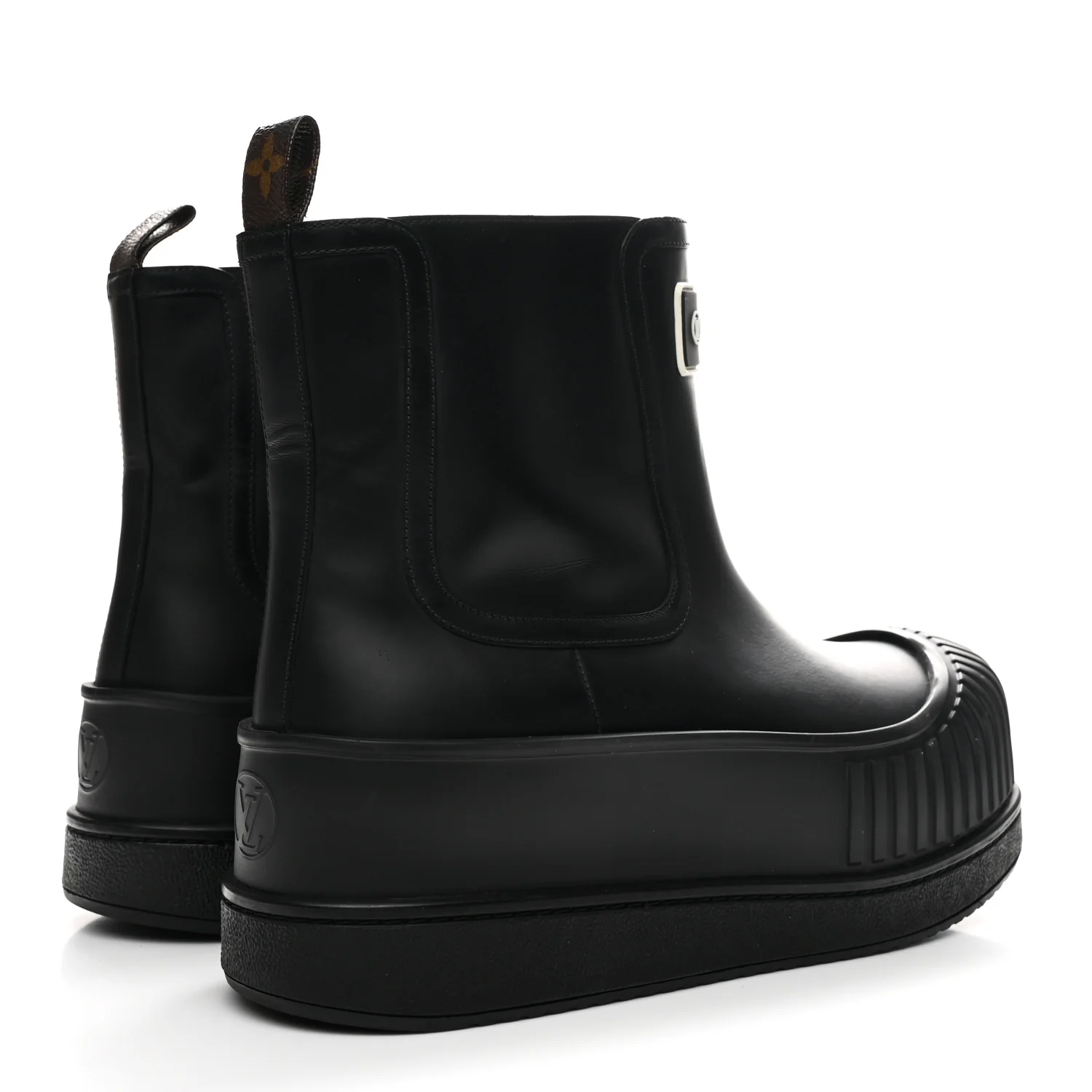 Calfskin Polar Flat Ankle Boots 41 Black - Top Club