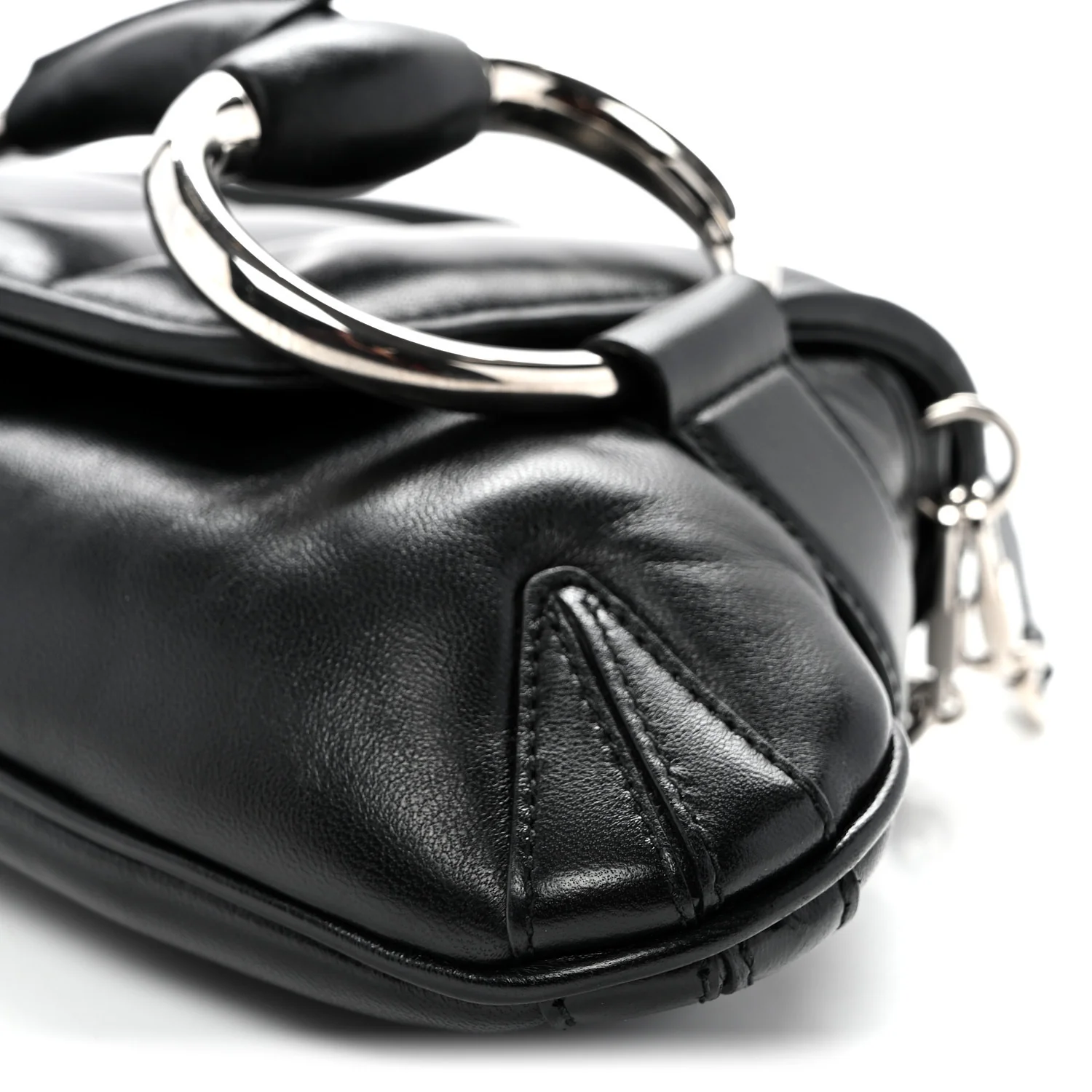 Nappa Vertical Matelasse Medium Maxi Horsebit Chain Shoulder Bag Black - Top Club