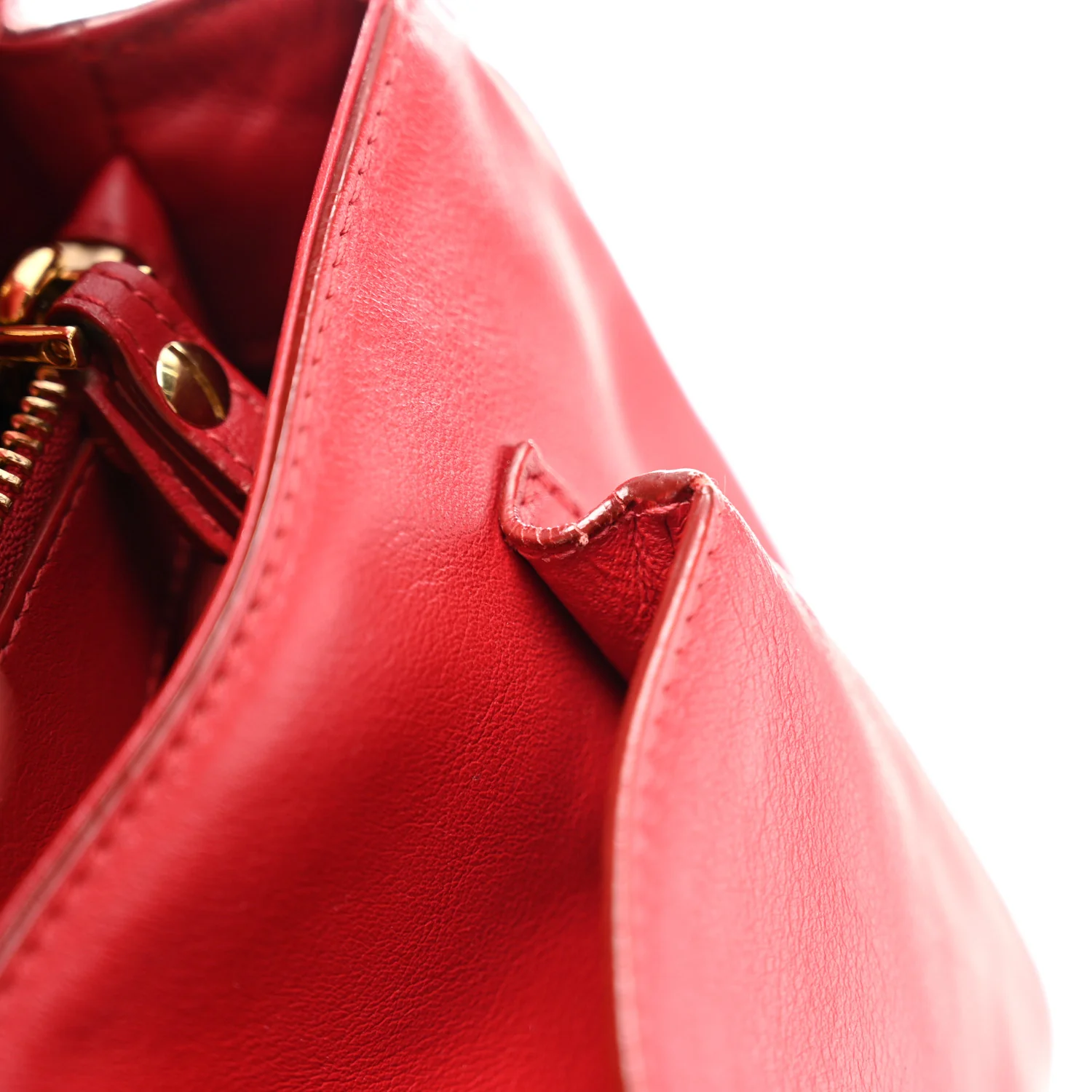 Calfskin Gancini Chain Shoulder Bag Red - Top Club