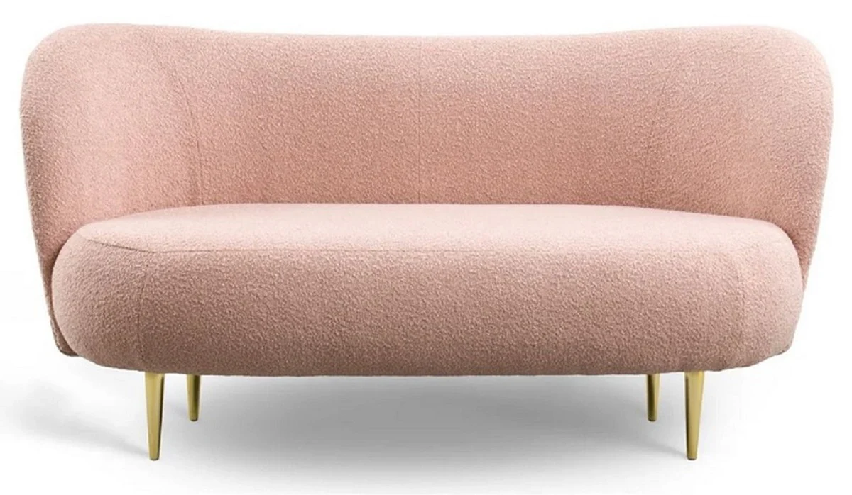 Luxury living room set pink / gold - 2 luxury sofas with curved backrest & 2 luxury armchairs with curved backrest - Luxury furnishings - Living room furniture - Luxury furniture