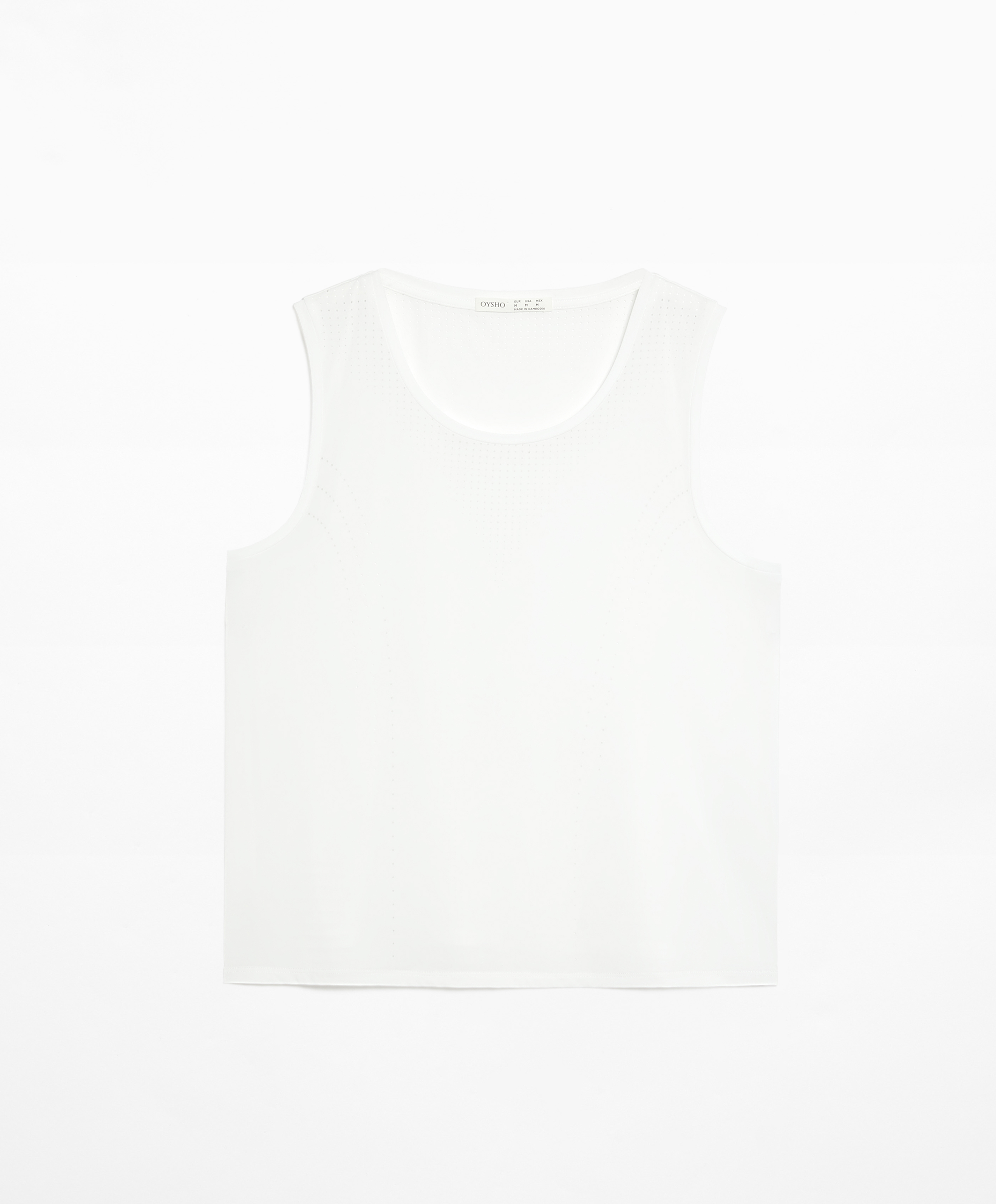 OYSHO Sleeveless cropped technical T-shirt