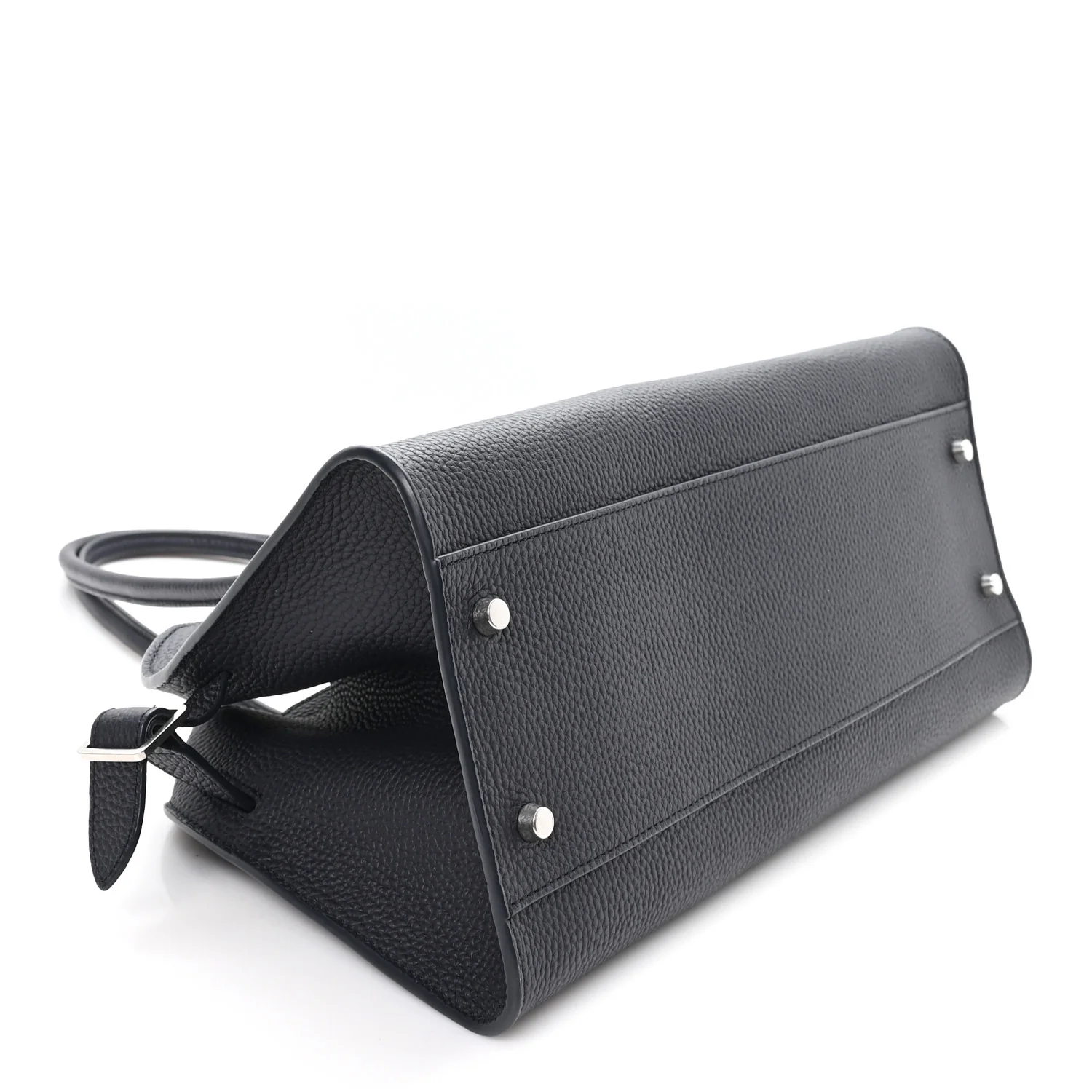 Matte Grained Calfskin Margaux Shoulder 12 Marine - Top Club