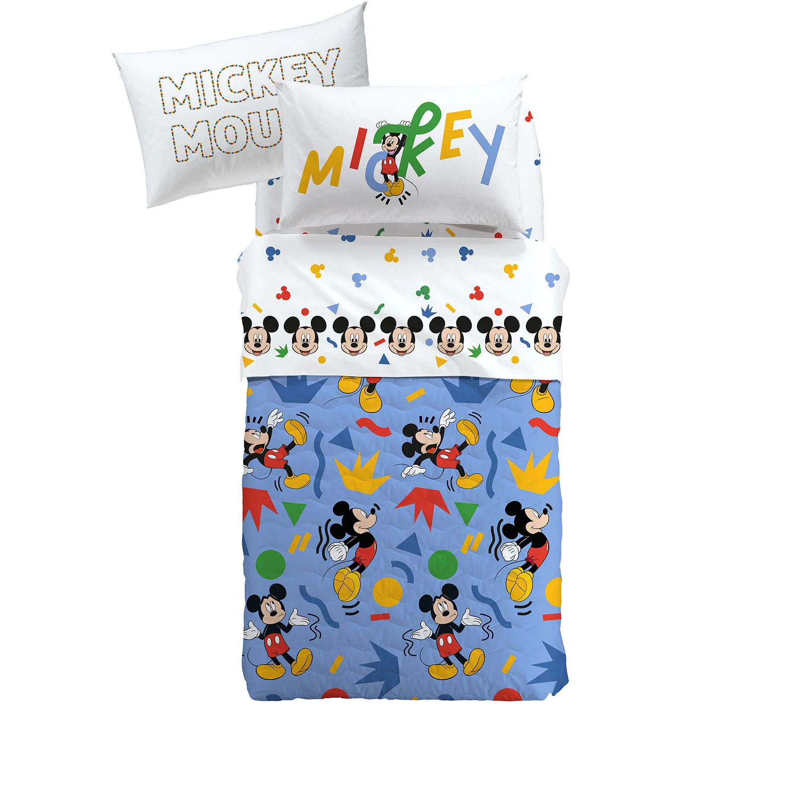 Copriletto Trapuntato In Cotone Mickey Colors Piazza E Mezza Unica Disney