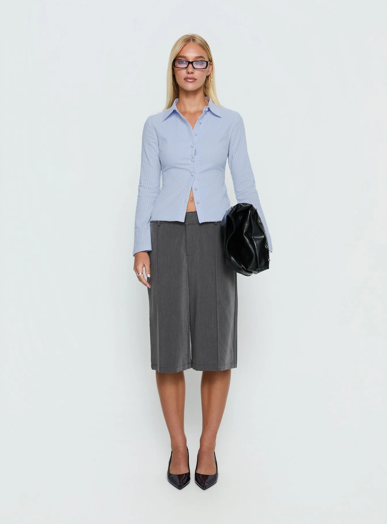 Emersonne Button Up Top Blue