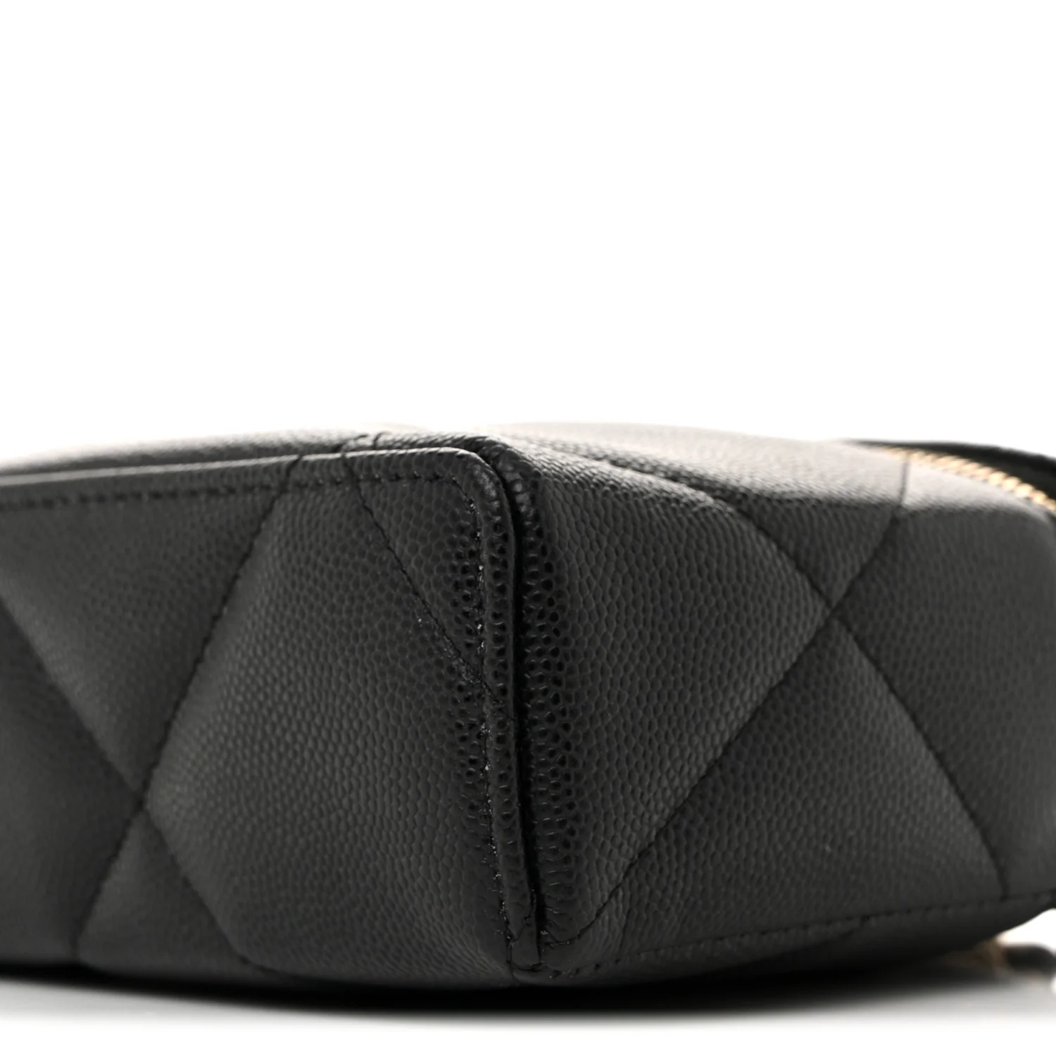 Caviar Quilted Top Handle Slim Vanity With Chain Black - Top Club