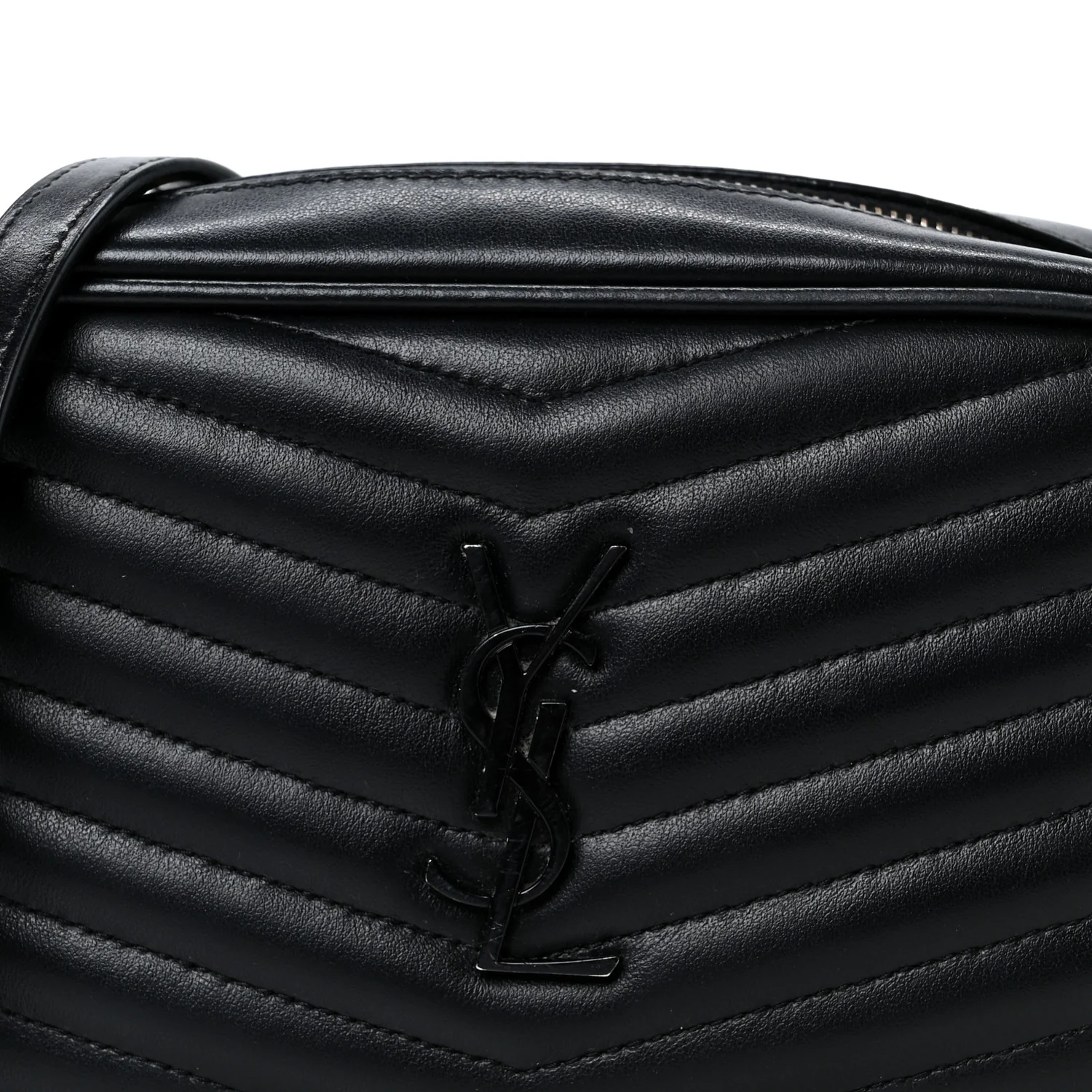 Calfskin Matelasse Monochrome Monogram Mini Lou Camera Bag Black - Top Club