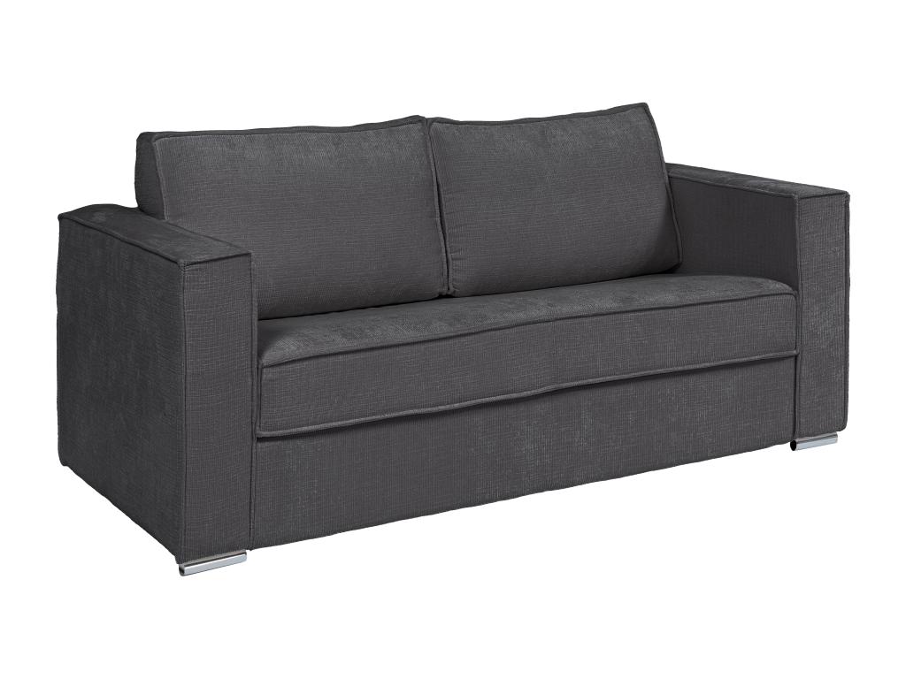 Sofá cama de 3 plazas de apertura rápida de tela texturizada azul petróleo - 140 cm de ancho - Colchón de 18 cm LORETO