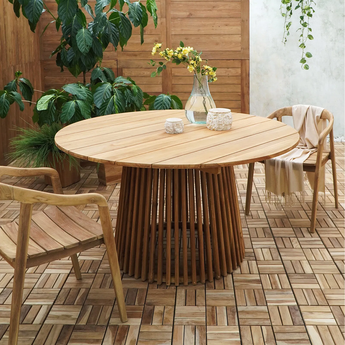 Ronde tuintafel Lidewij Naturel
