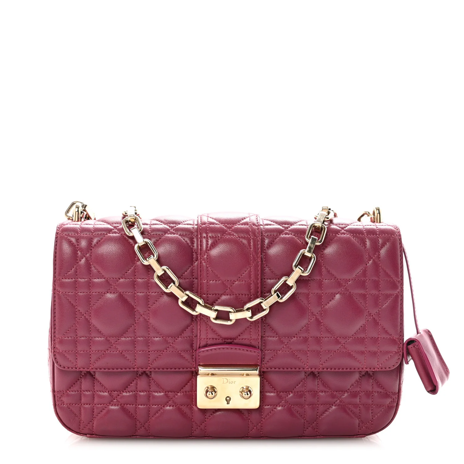 Lambskin Cannage Medium Miss Dior Flap Fuchsia - Top Club