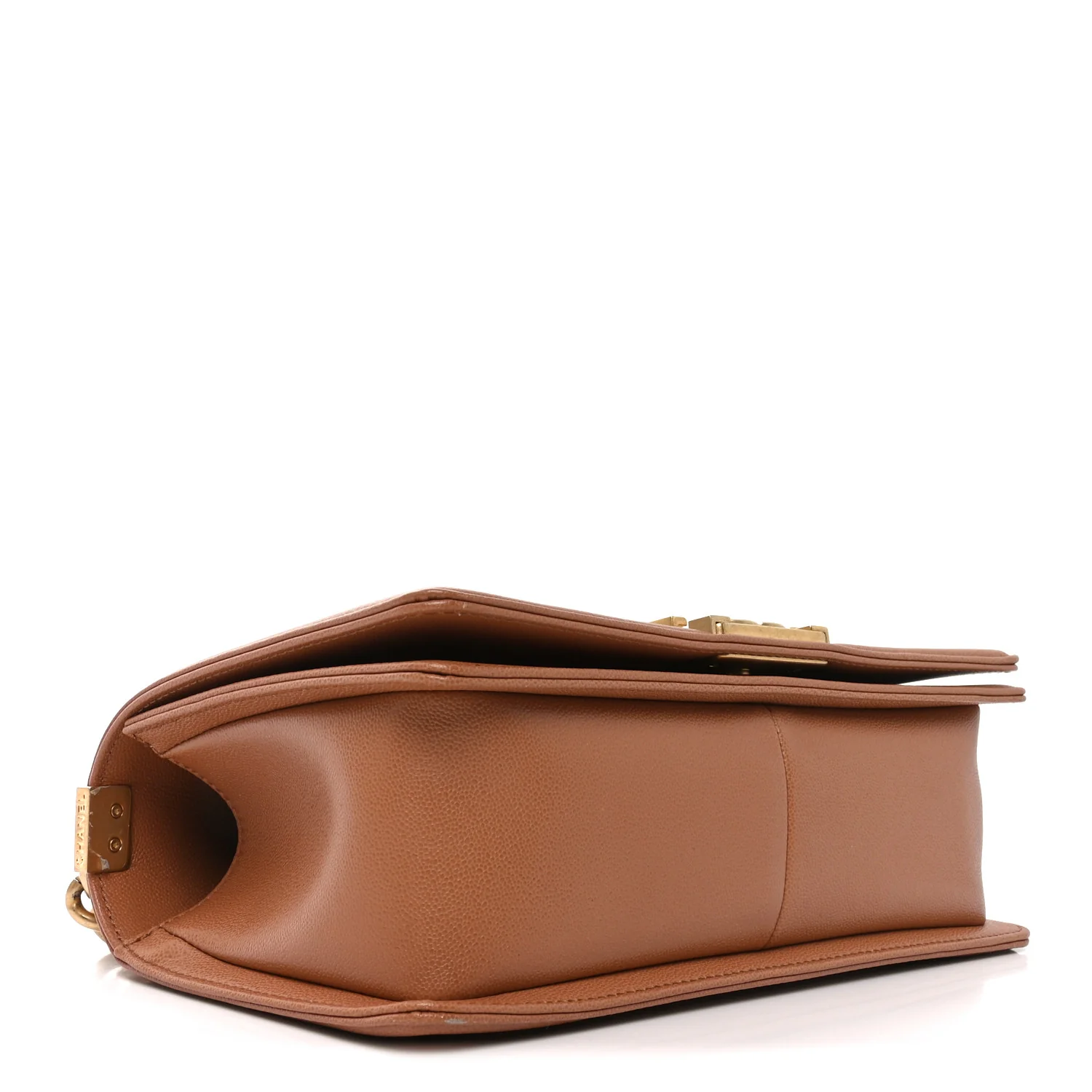 Caviar Chevron Quilted Medium Boy Flap Brown - Top Club