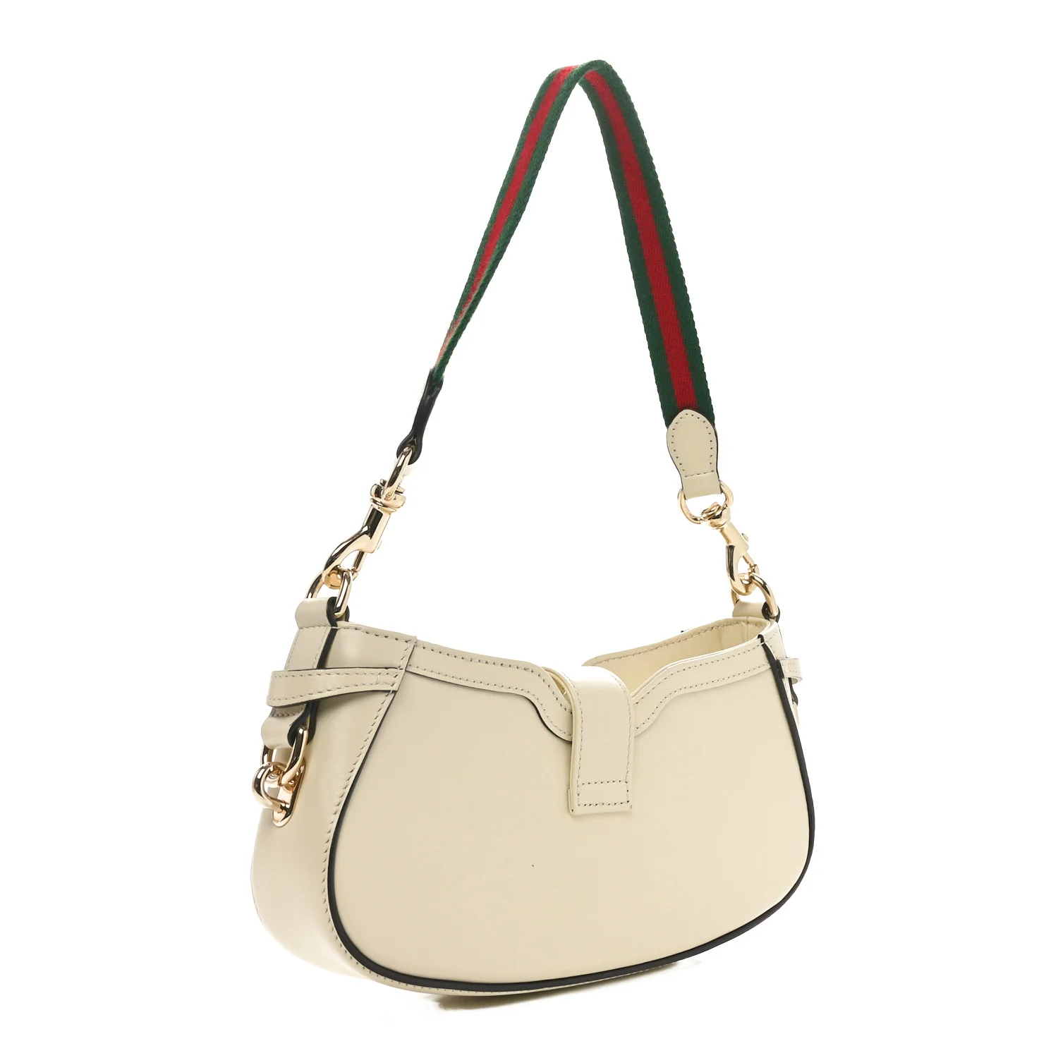 Calfskin Mini Moon Side Shoulder Bag Ivory - Top Club