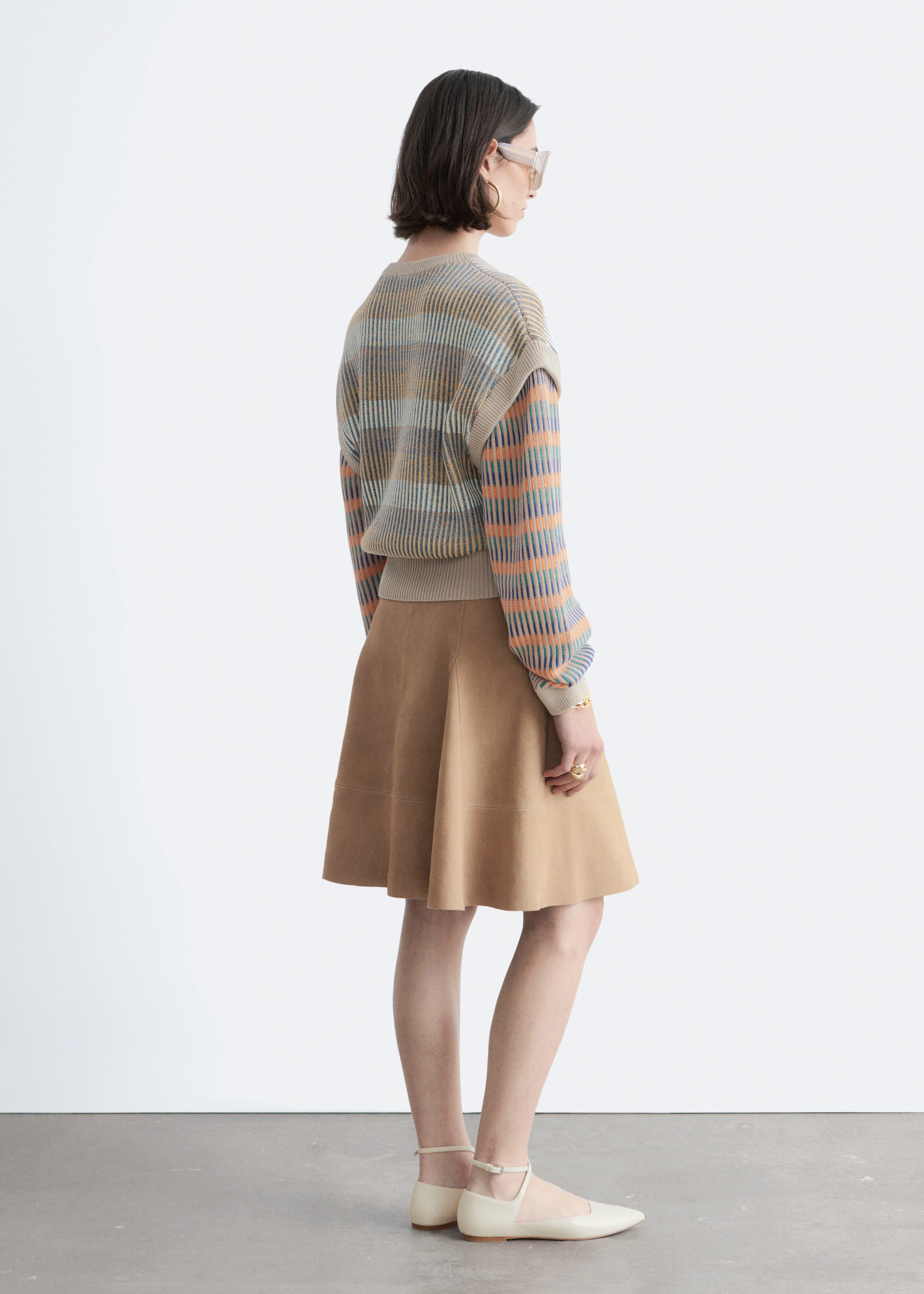 & Other Stories STRIPED PANEL KNIT JUMPER