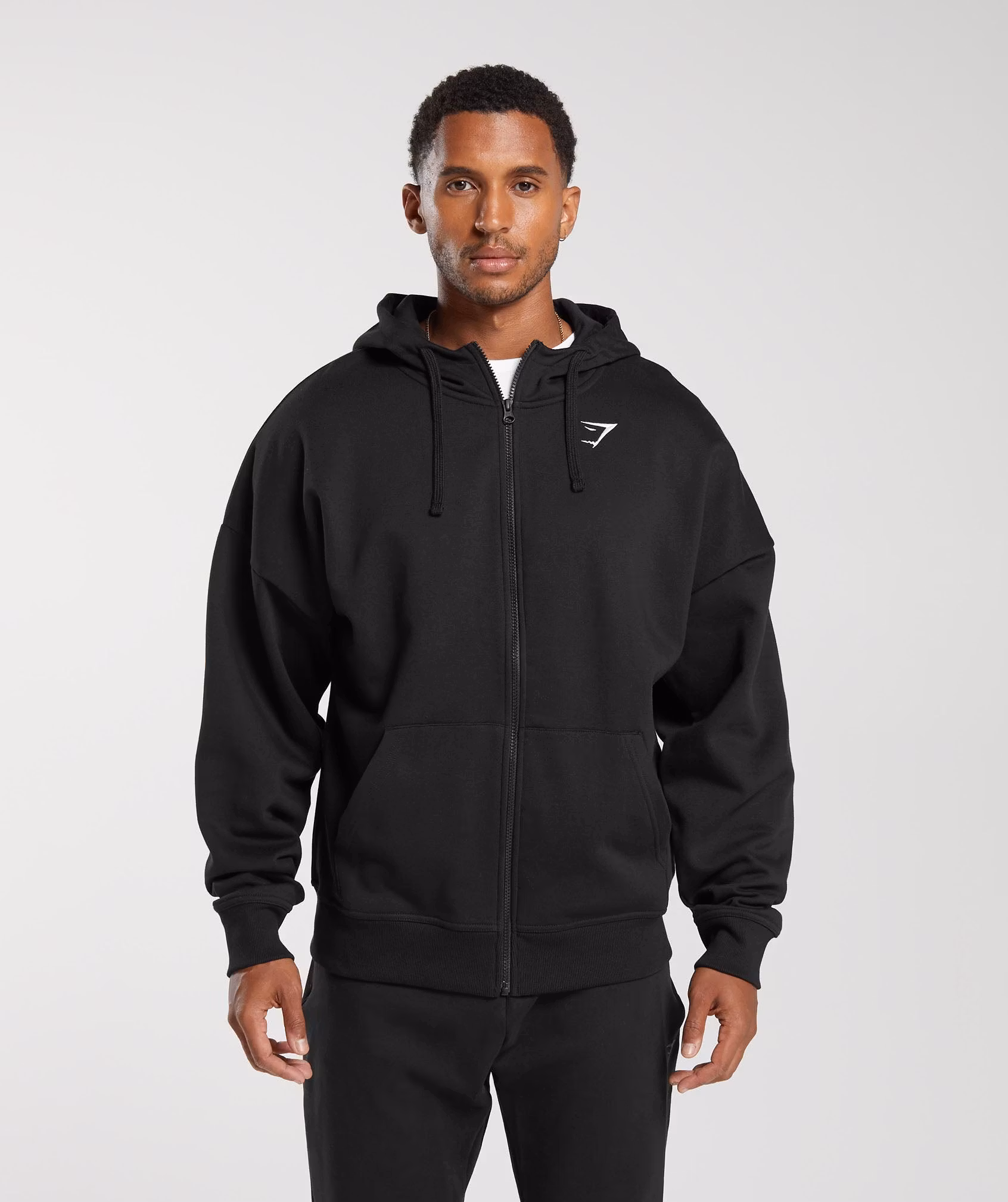 COACH Crest Oversized Zip Up Hoodie