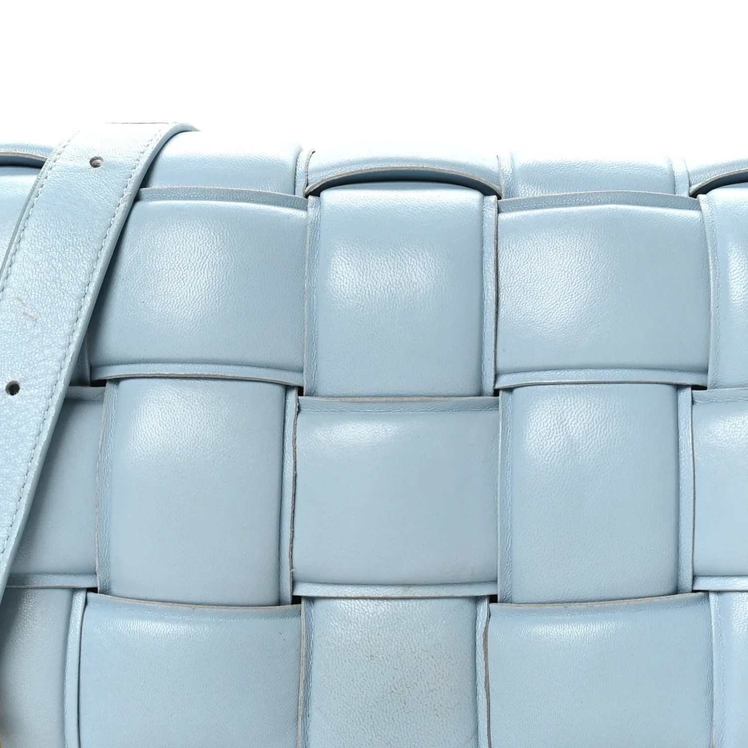 Nappa Maxi Intreccio Padded Cassette Crossbody Bag Ice - Top Club