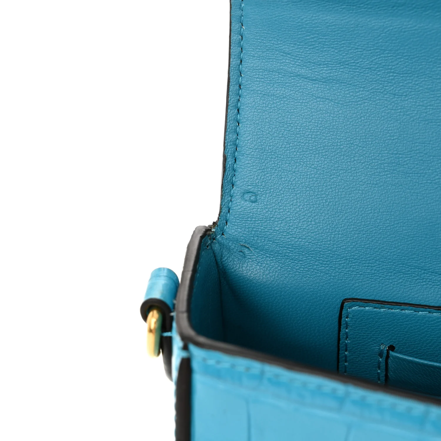 Deep Calfskin Crocodile Embossed Small Darley Azure - Top Club