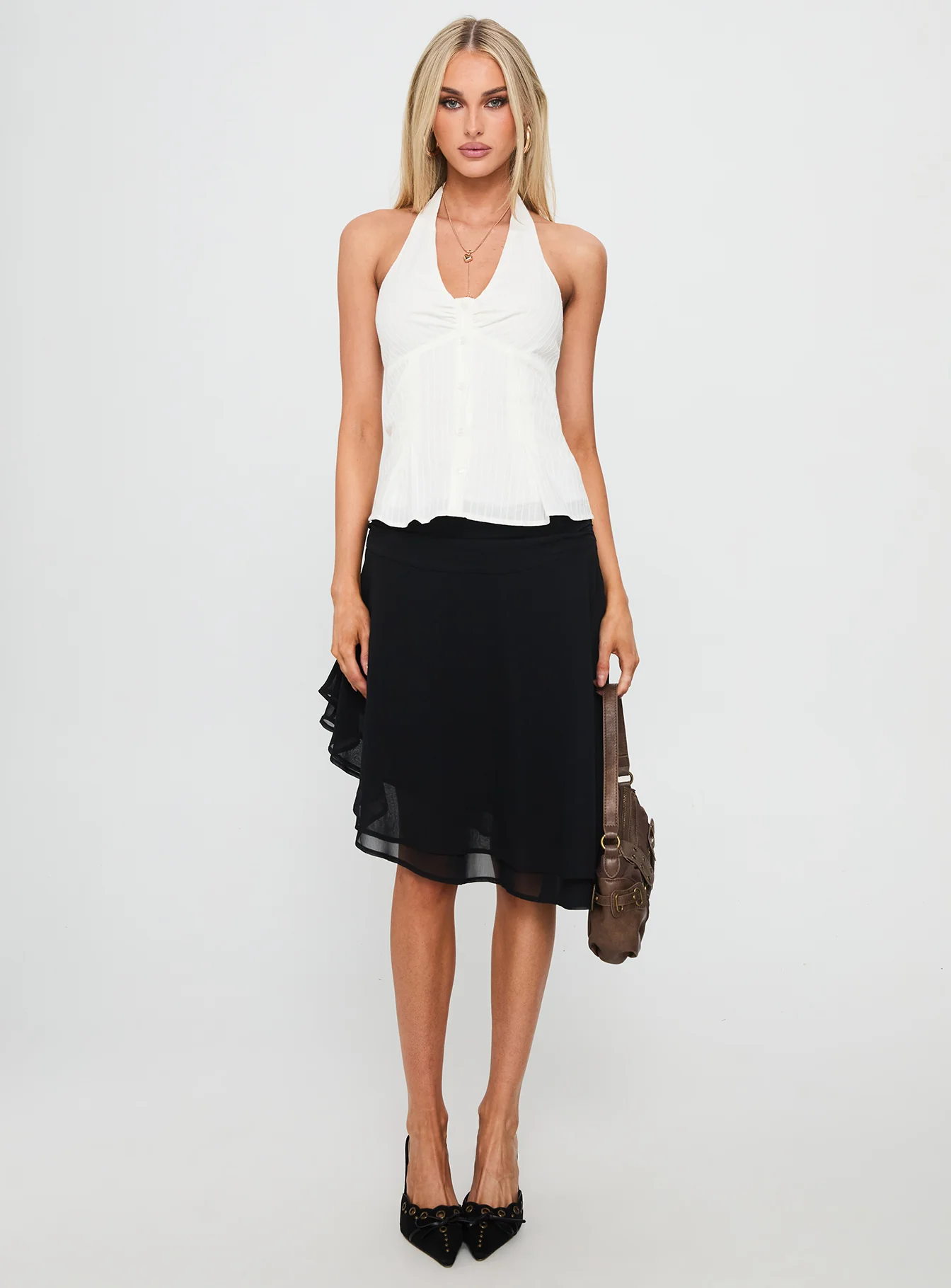 Life Goes By Sleeveless Top White