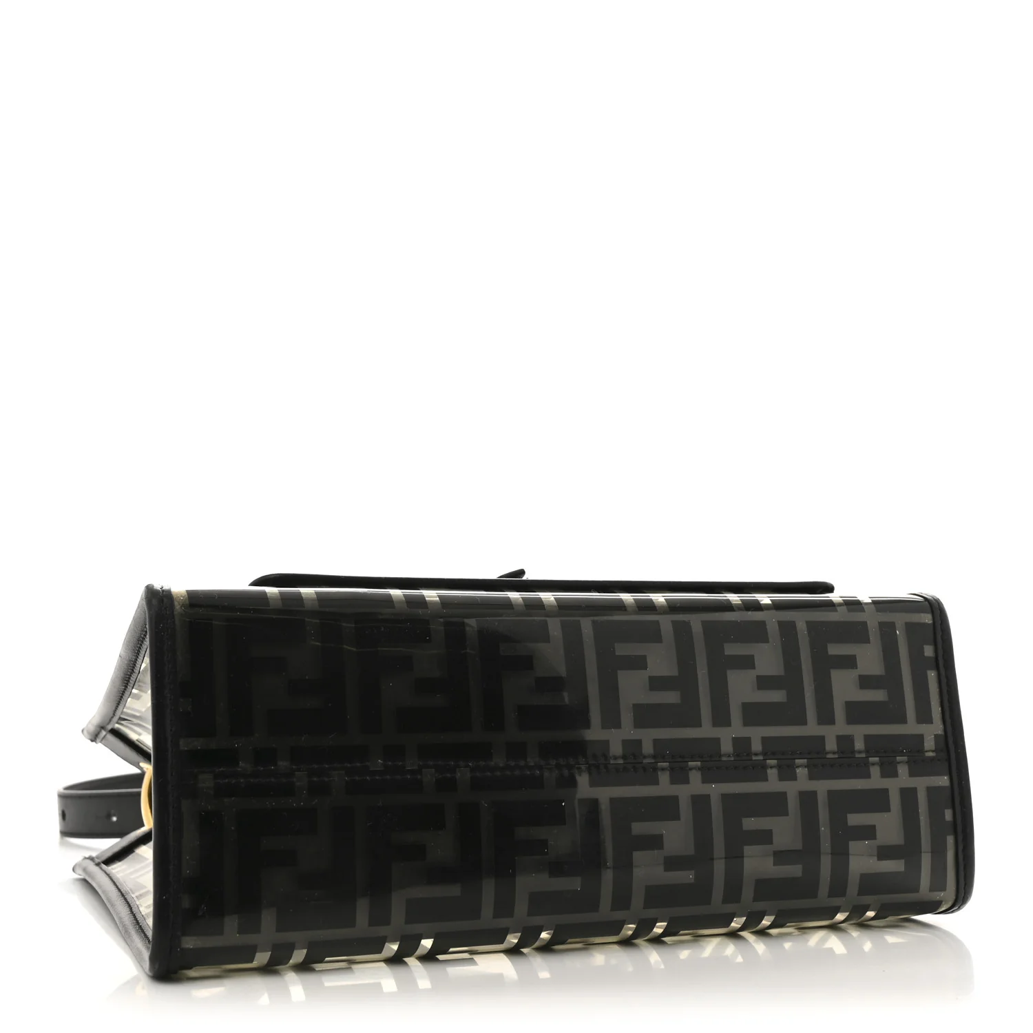 TPU FF Vitello Century Plexiglass Small Runaway Shopper Tote Black - Top Club