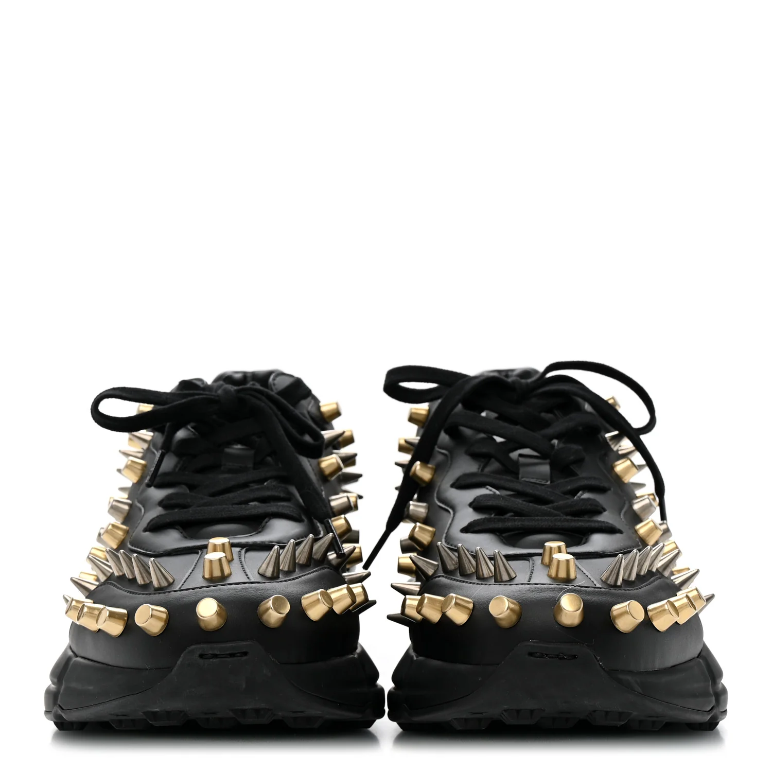 Demetra Spike Studded Mens Rhyton Sneakers 10 Black - Top Club