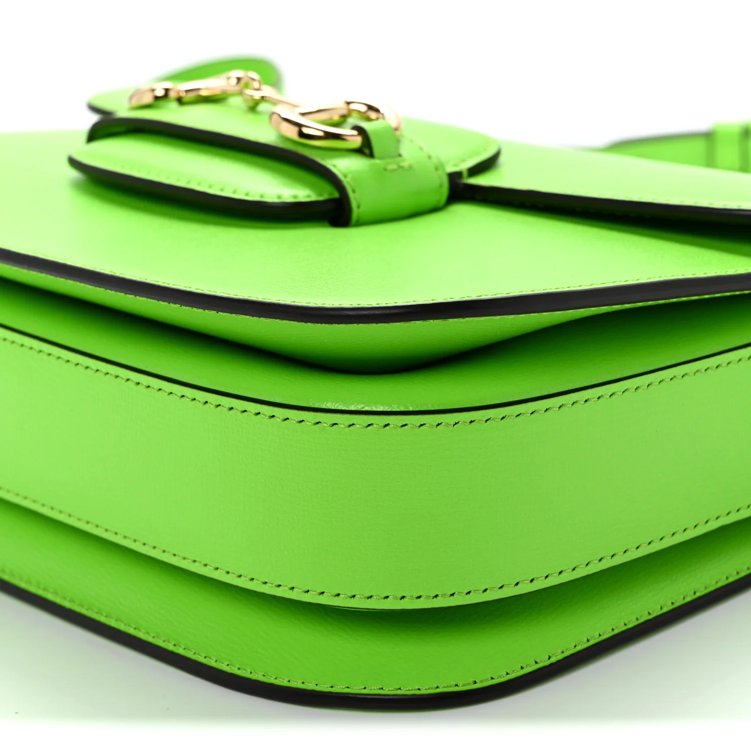 Azalea Calfskin Horsebit 1955 Shoulder Bag Electric Green - Top Club