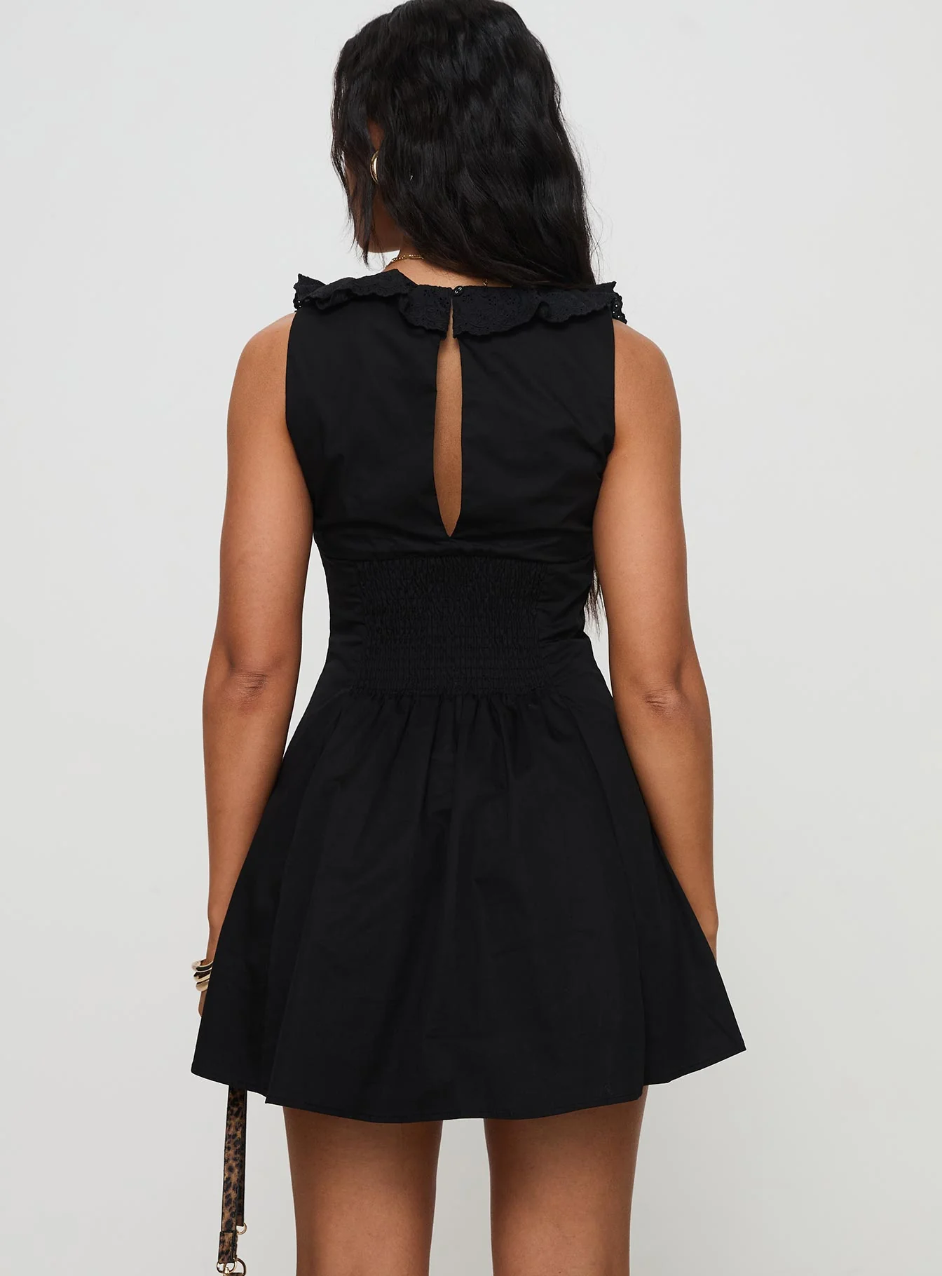 Oliveah Frill Mini Dress Black Petite