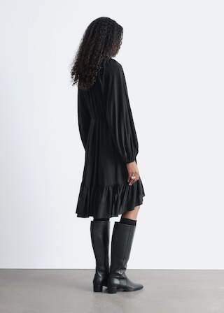 & Other Stories FLOUNCED BALLOON-SLEEVE MINI DRESS