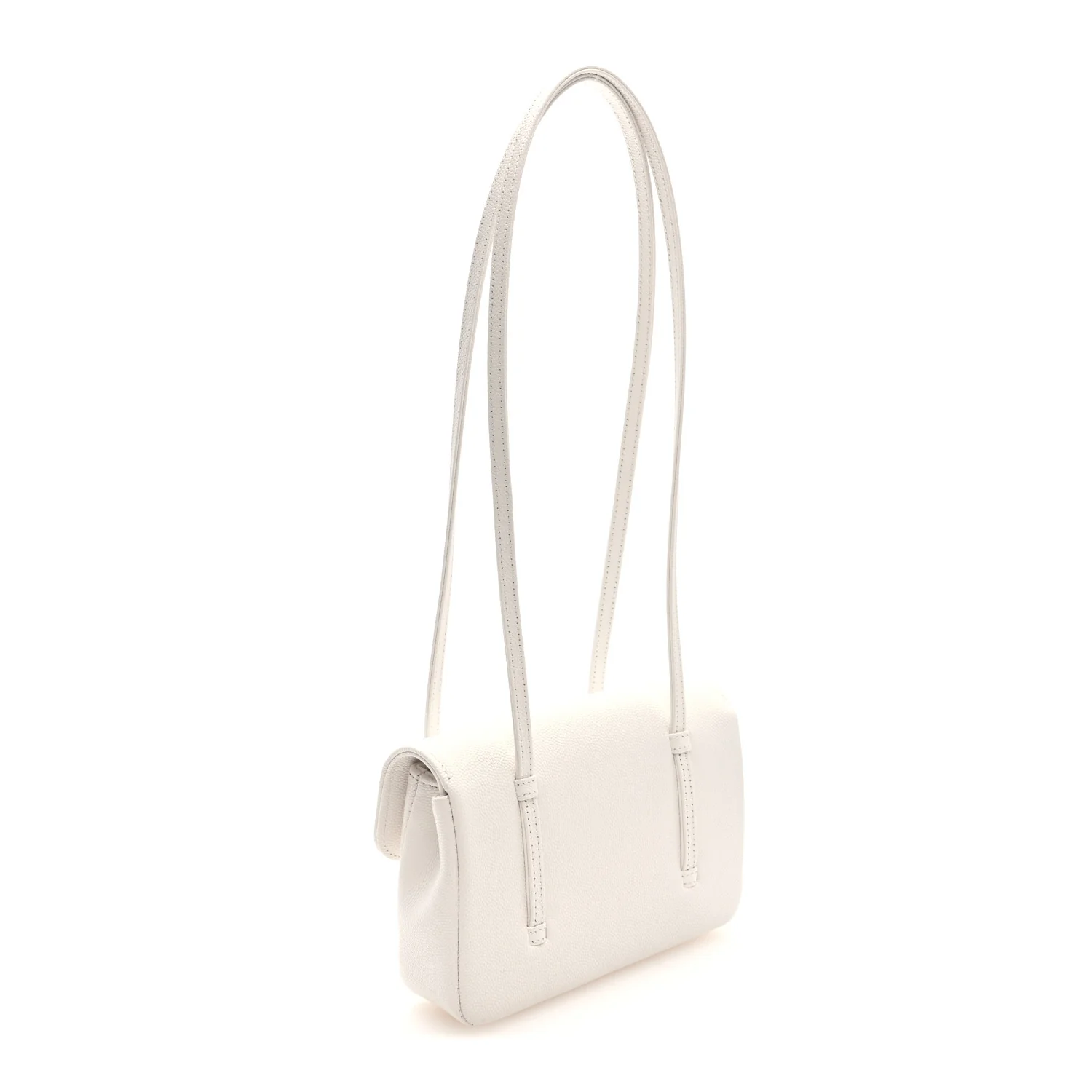 Shiny Caviar Mini Preppy Coco Shoulder Bag White - Top Club