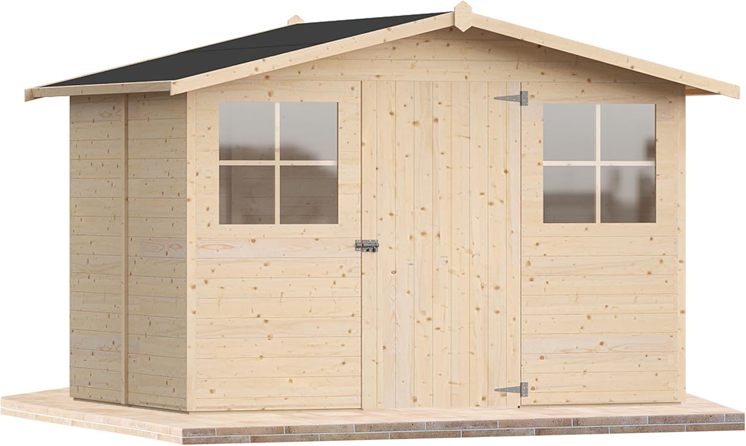 Casetta da giardino in legno per esterno 6Mq 300x200 20mm MADE IN ITALY mod. BOLOGNA (Con Pavimento, Kit 2 Finestre apribili)