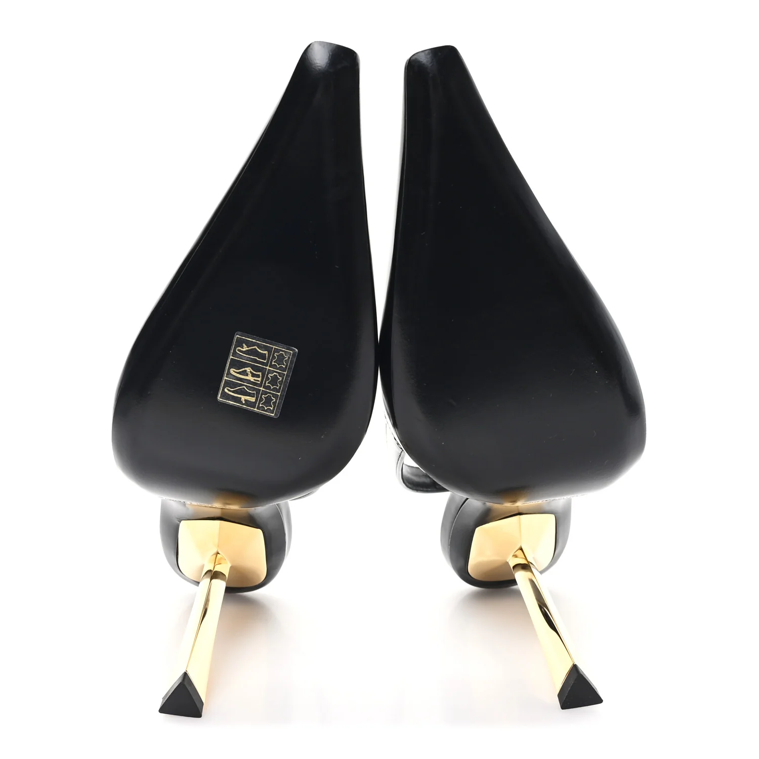 Glazed Calfskin Lee 110 Slingback Pumps 36.5 Black - Top Club