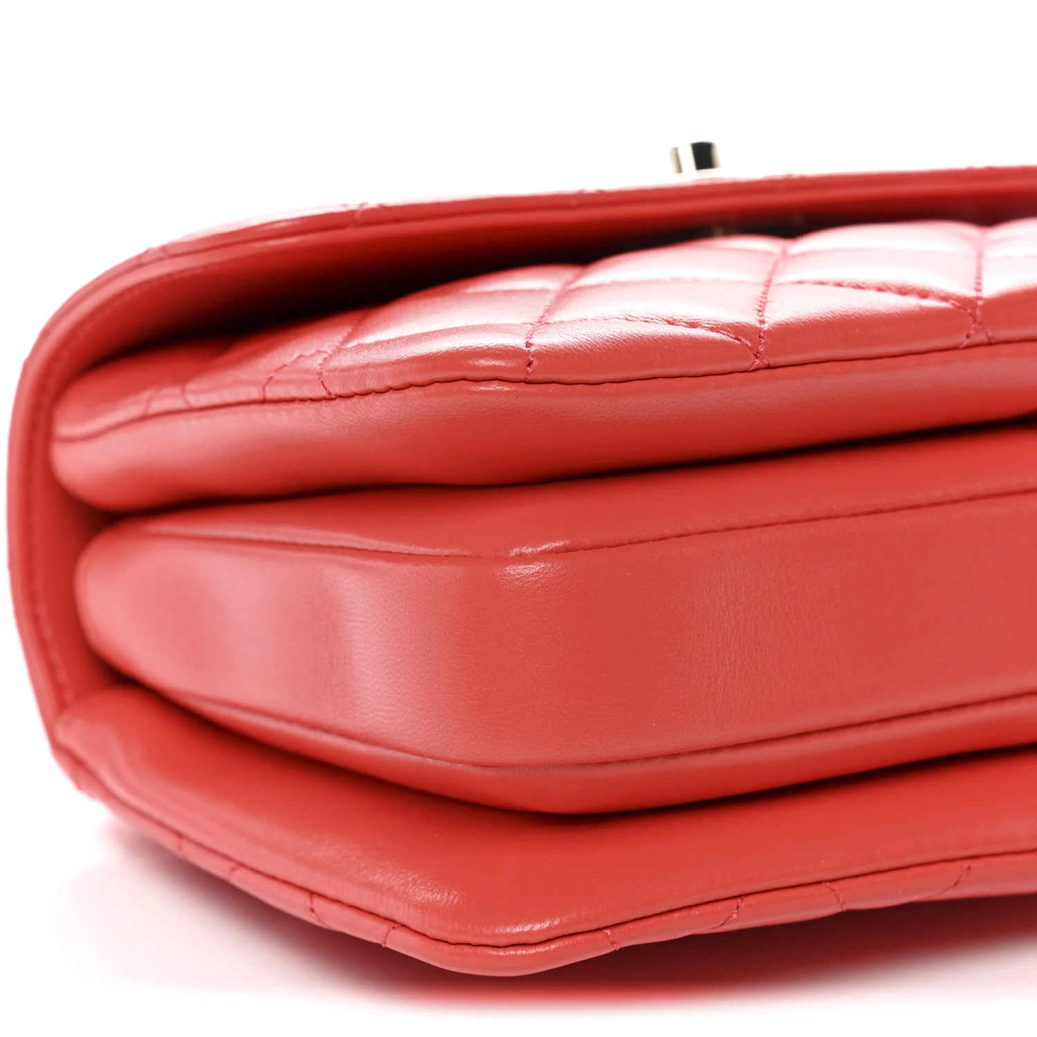 Lambskin Quilted Small Trendy CC Flap Dual Handle Bag Orange - Top Club