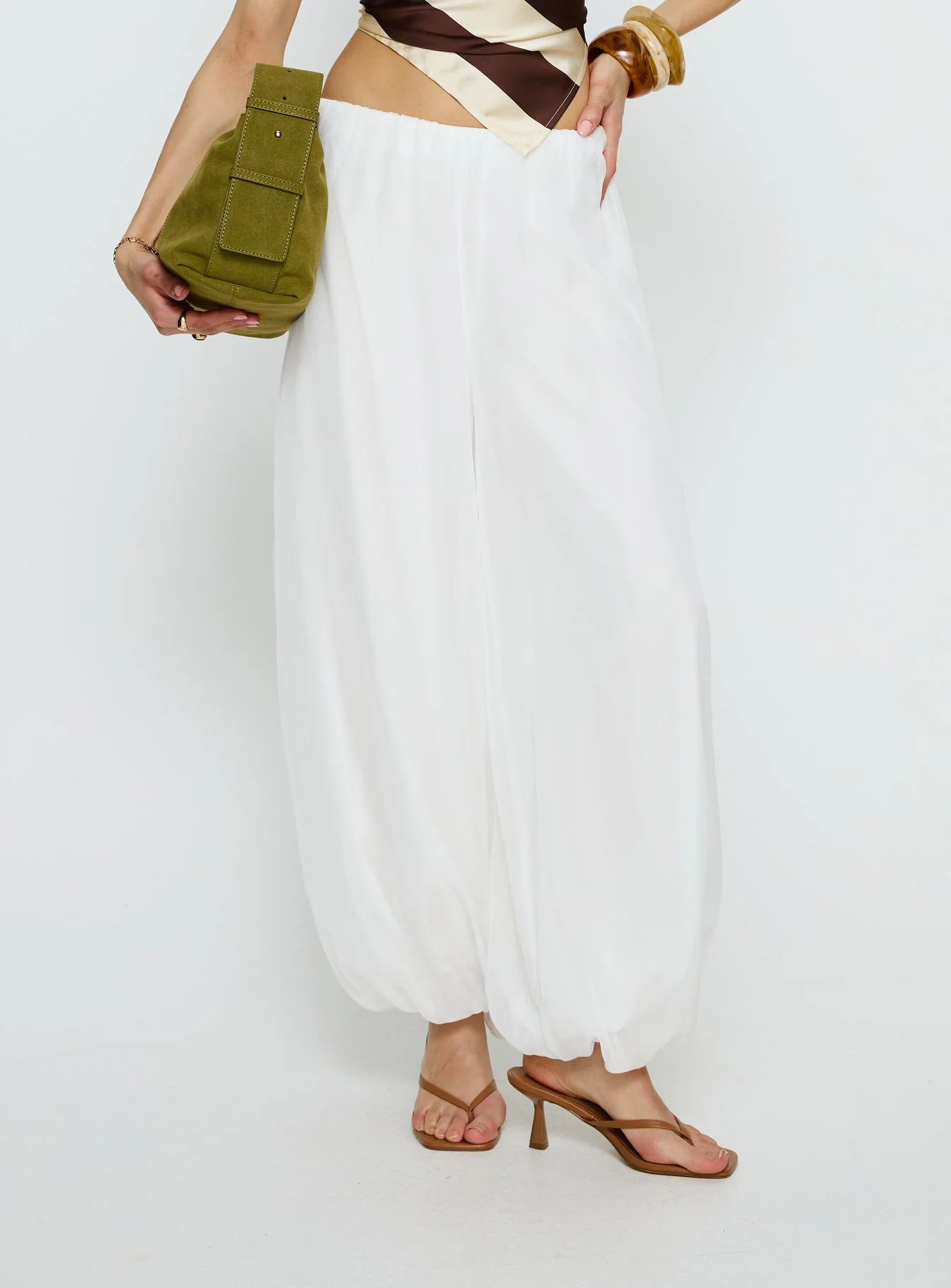 Mirosa Balloon Leg Pants White