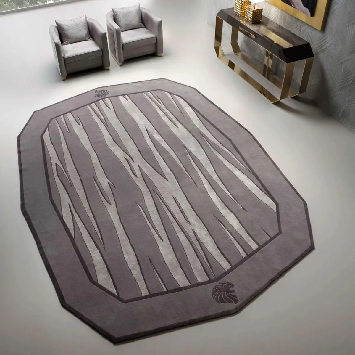 Luxury Wool Rug Gray / Black - Various Sizes - Hand Tufted Wool Rug - Living Room Rug - Bedroom Rug - Luxury Collection