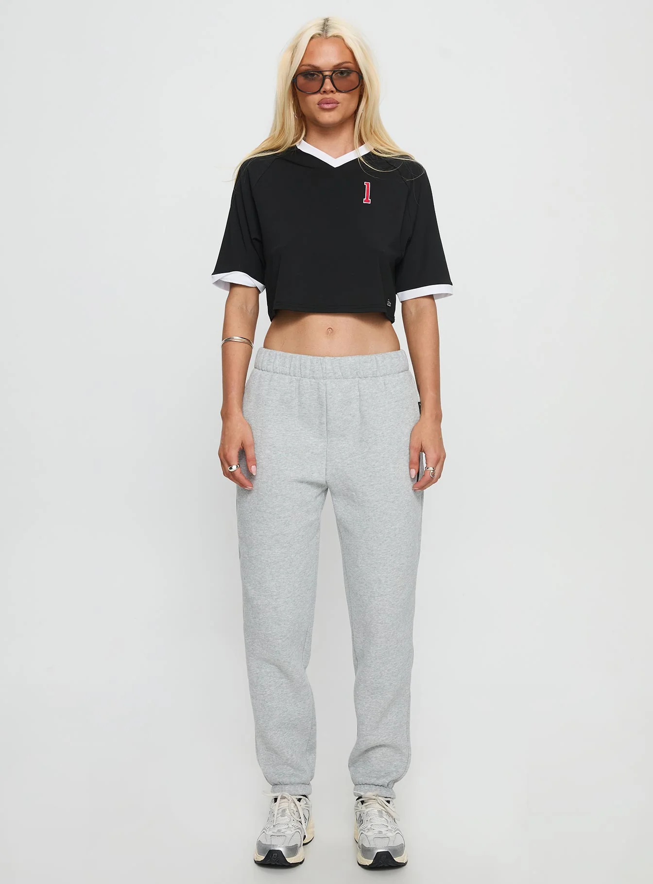 Ohio State Cropped Soccer Jersey Tee Black