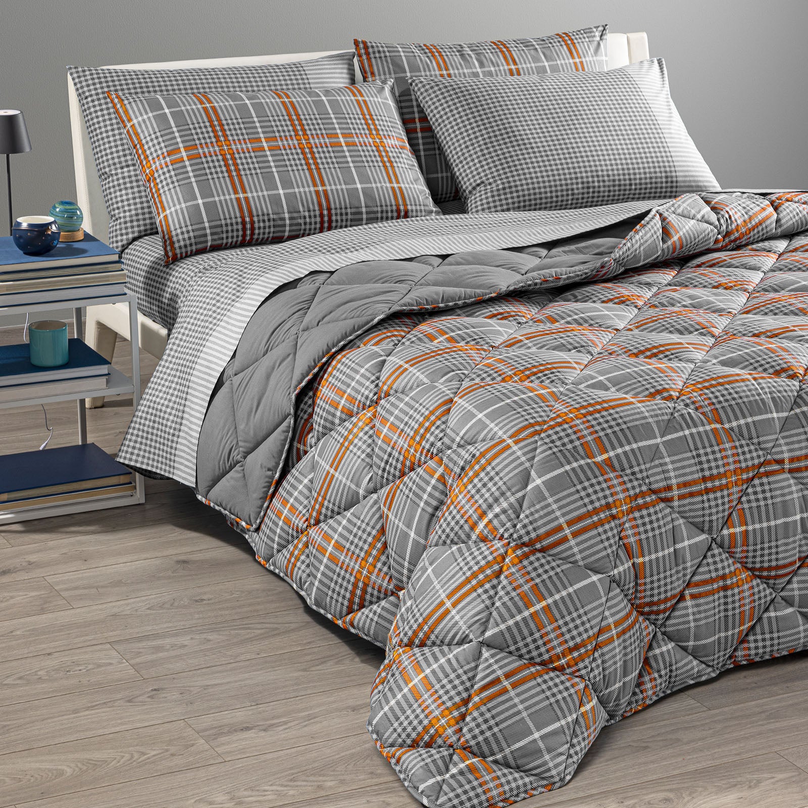 Trapunta In Cotone Berry Matrimoniale Grigio New Generation