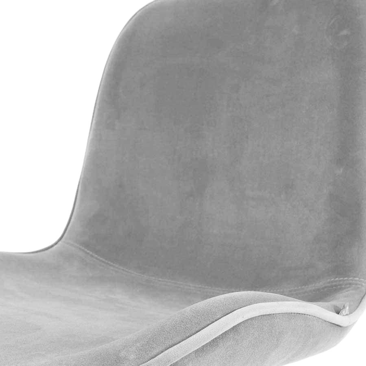 Barkruk Nino-Fé velvet grijs - zwart onderstel - 75 cm